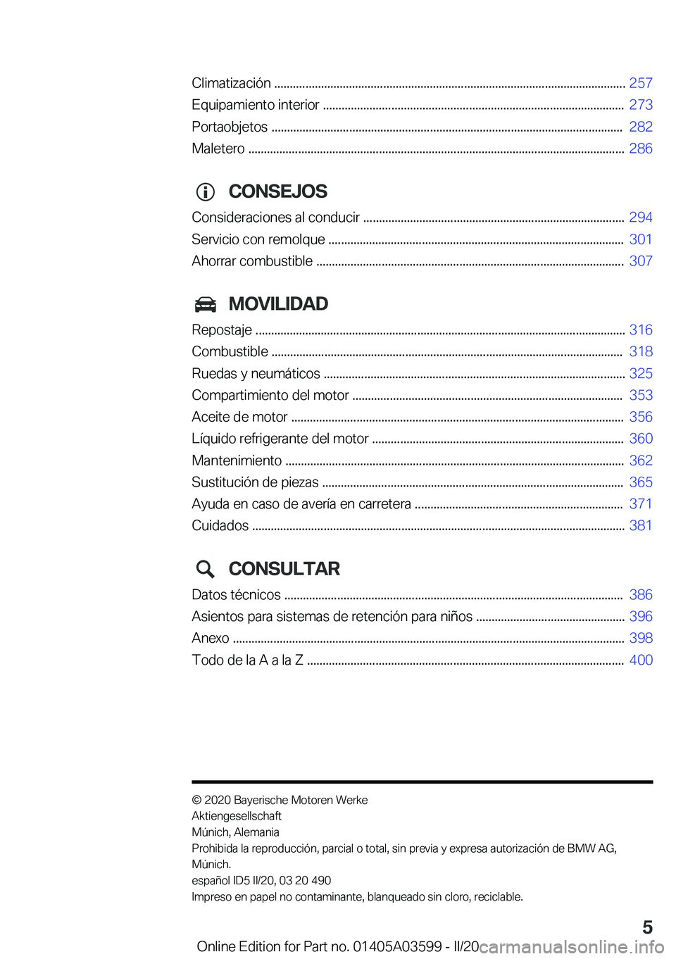 BMW X4 2020  Manuales de Empleo (in Spanish) �C�l�i�m�a�t�i�z�a�c�i�