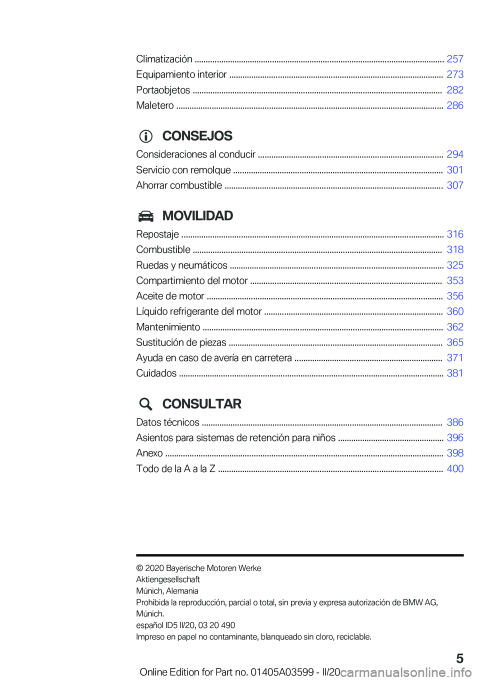 BMW X4 2020  Manuales de Empleo (in Spanish) �C�l�i�m�a�t�i�z�a�c�i�