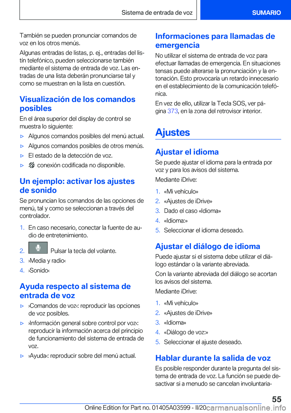 BMW X4 2020  Manuales de Empleo (in Spanish) �T�a�m�b�i�