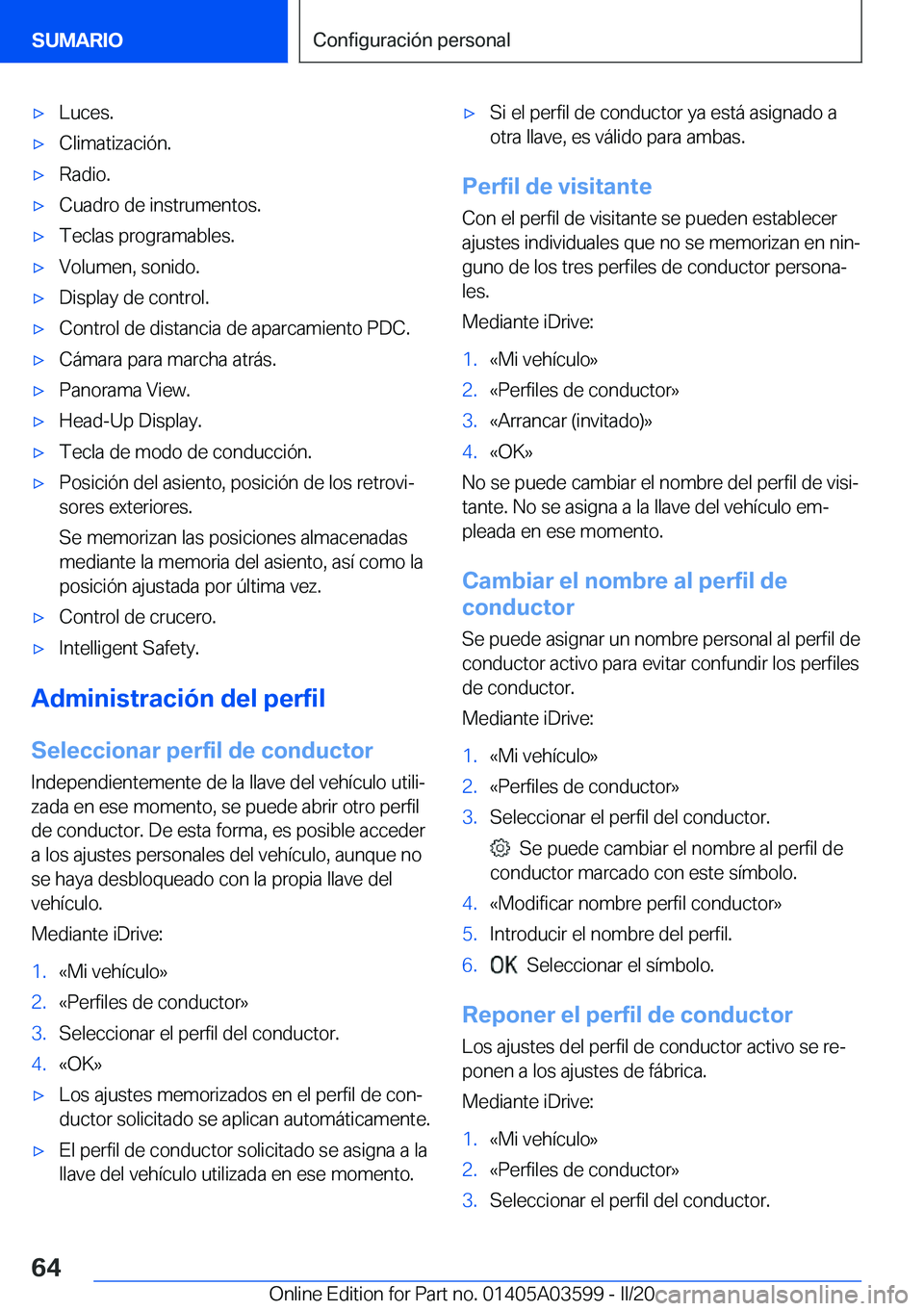 BMW X4 2020  Manuales de Empleo (in Spanish) x�L�u�c�e�s�.x�C�l�i�m�a�t�i�z�a�c�i�