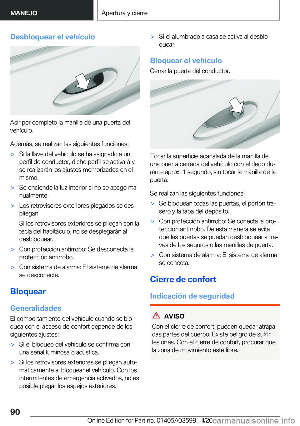 BMW X4 2020  Manuales de Empleo (in Spanish) �D�e�s�b�l�o�q�u�e�a�r��e�l��v�e�h�