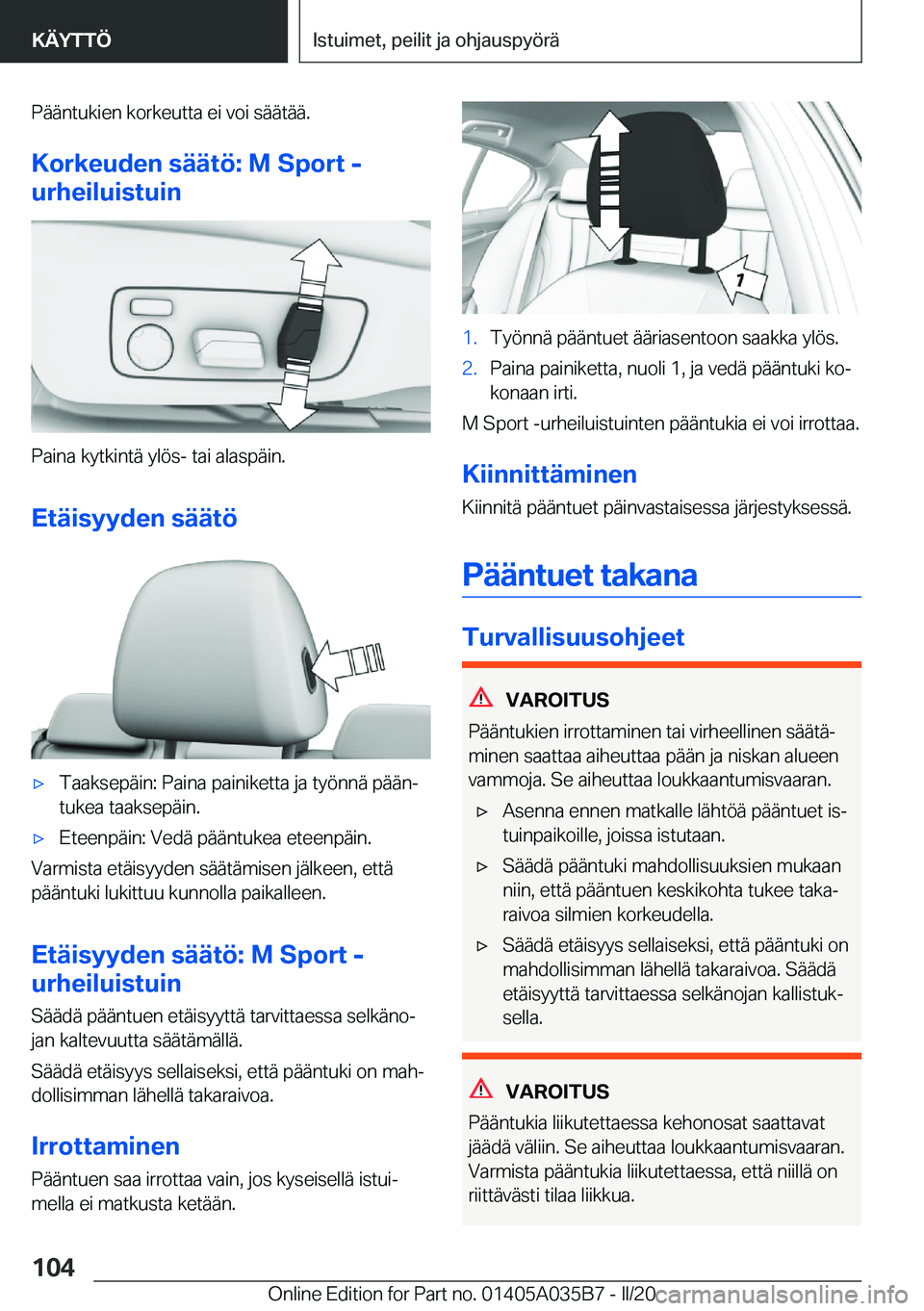 BMW X4 2020  Omistajan Käsikirja (in Finnish) �P�