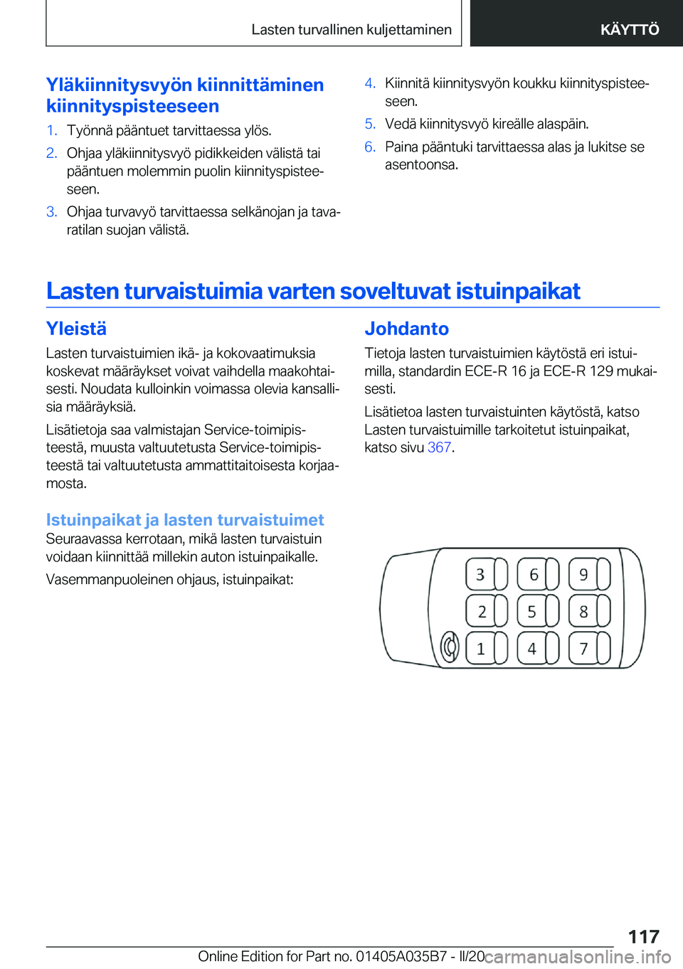BMW X4 2020  Omistajan Käsikirja (in Finnish) �Y�l�