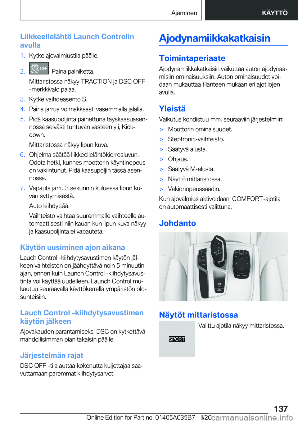 BMW X4 2020  Omistajan Käsikirja (in Finnish) �L�i�i�k�k�e�e�l�l�e�l�