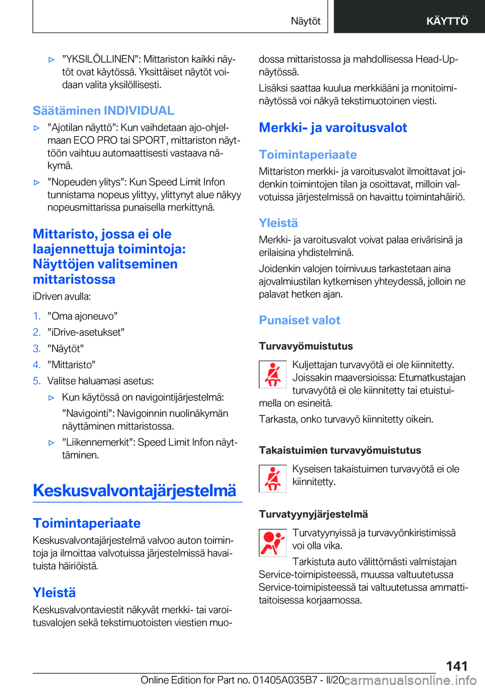 BMW X4 2020  Omistajan Käsikirja (in Finnish) 'xw�Y�K�S�I�L�