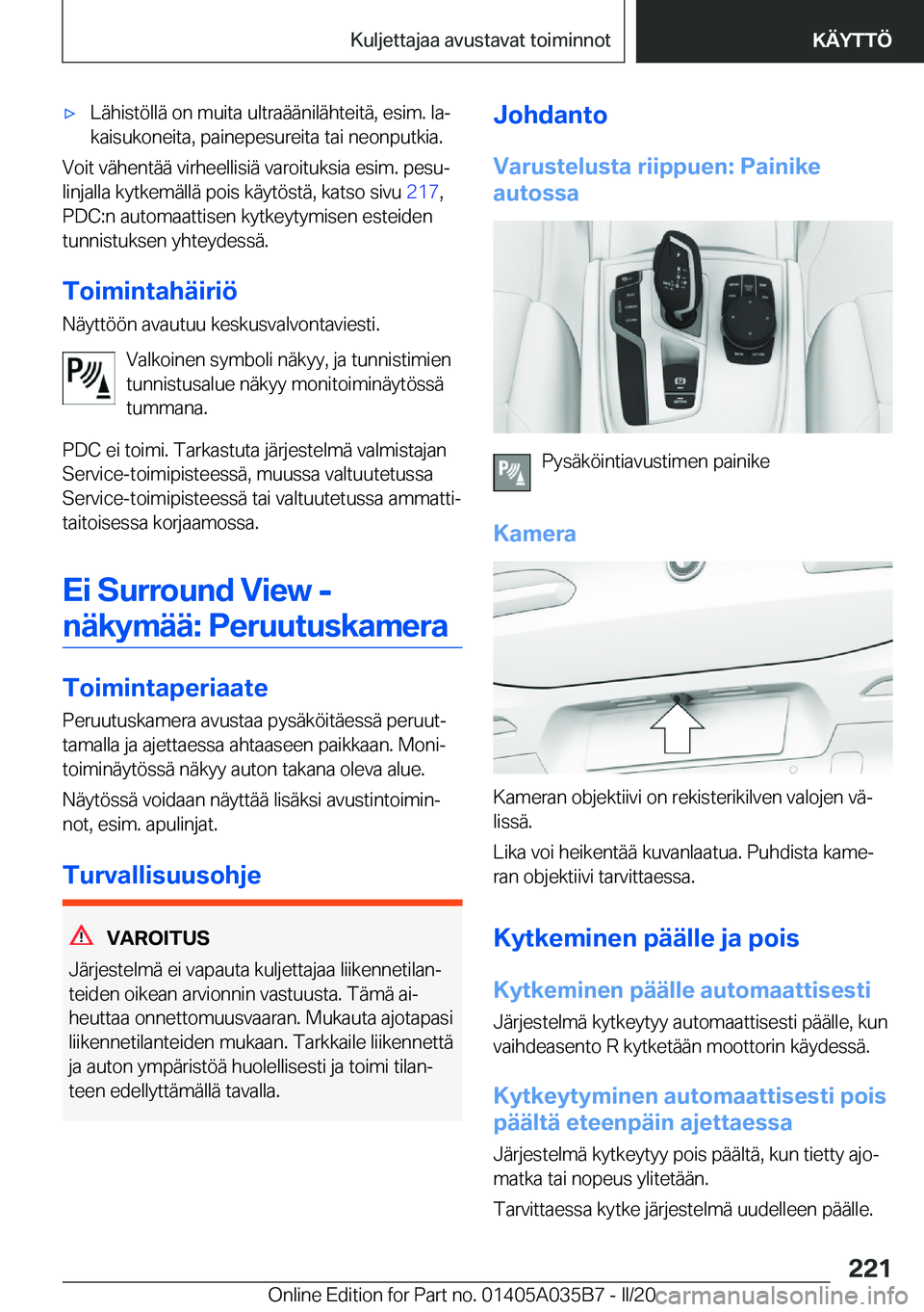 BMW X4 2020  Omistajan Käsikirja (in Finnish) 'x�L�