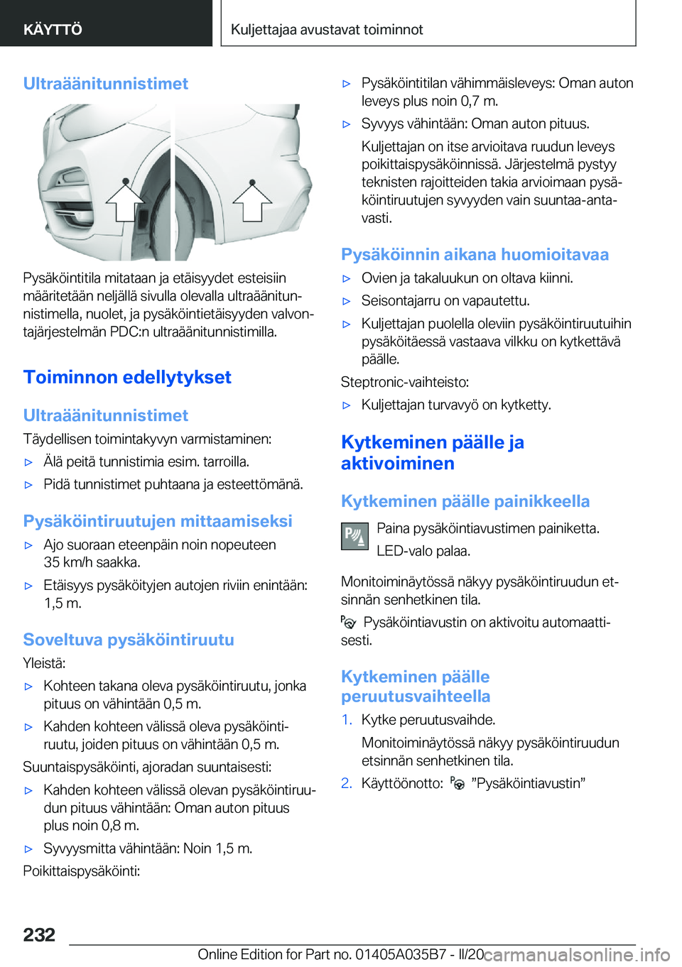 BMW X4 2020  Omistajan Käsikirja (in Finnish) �U�l�t�r�a�
