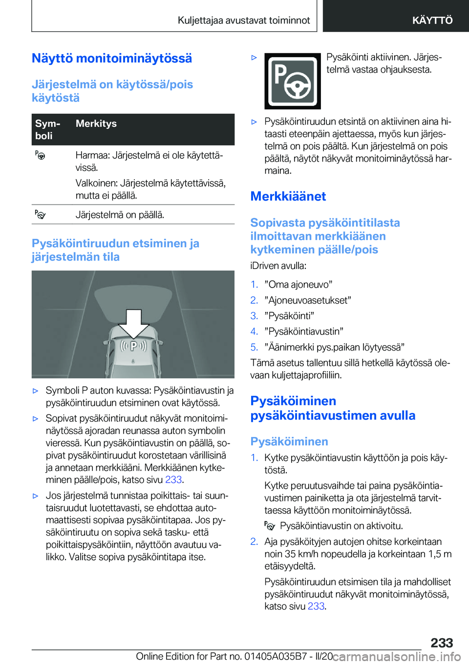 BMW X4 2020  Omistajan Käsikirja (in Finnish) �N�