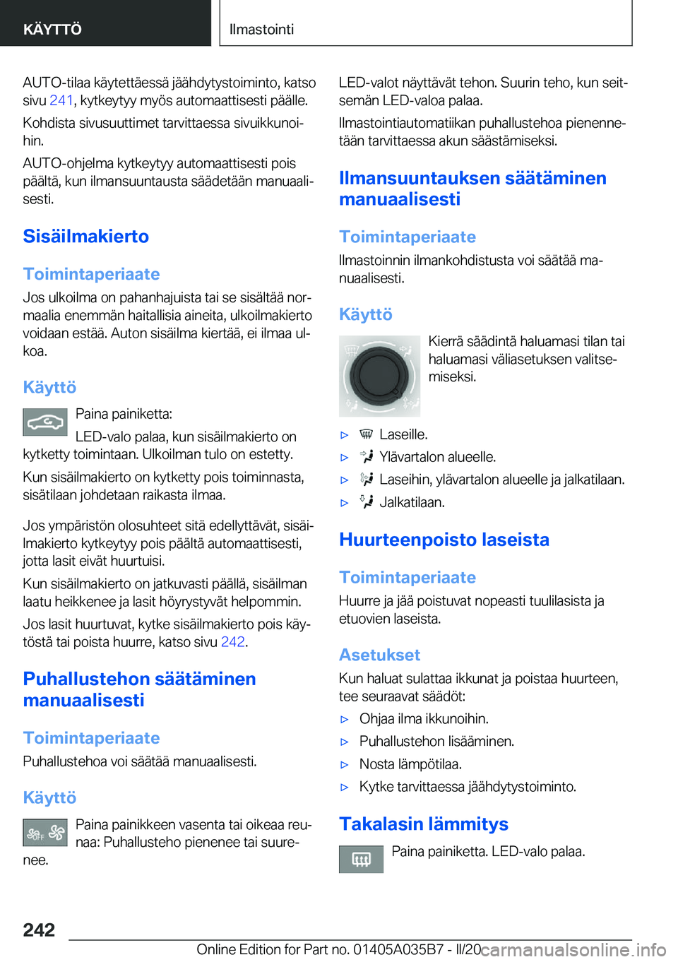 BMW X4 2020  Omistajan Käsikirja (in Finnish) �A�U�T�O�-�t�i�l�a�a��k�