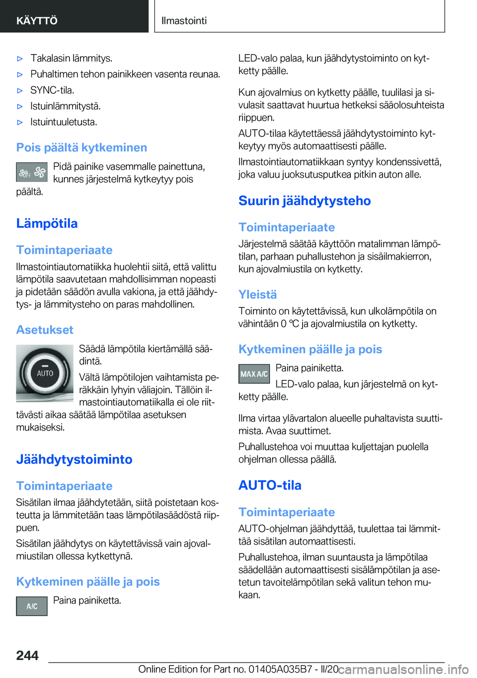BMW X4 2020  Omistajan Käsikirja (in Finnish) 'x�T�a�k�a�l�a�s�i�n��l�