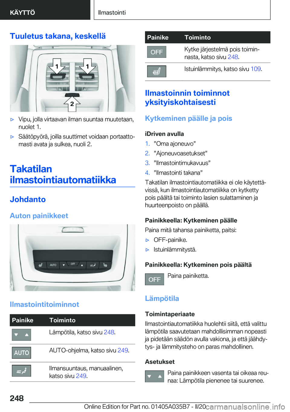 BMW X4 2020  Omistajan Käsikirja (in Finnish) �T�u�u�l�e�t�u�s��t�a�k�a�n�a�,��k�e�s�k�e�l�l�