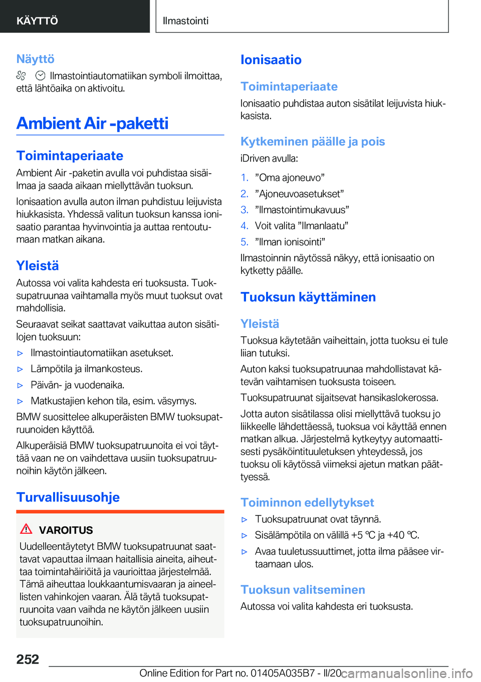 BMW X4 2020  Omistajan Käsikirja (in Finnish) �N�