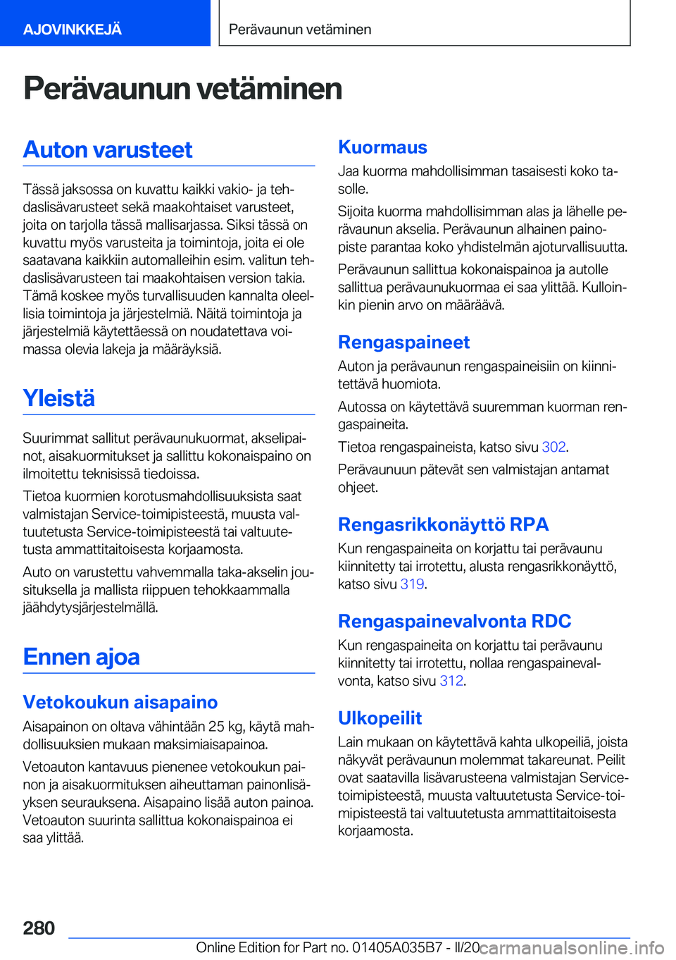 BMW X4 2020  Omistajan Käsikirja (in Finnish) �P�e�r�