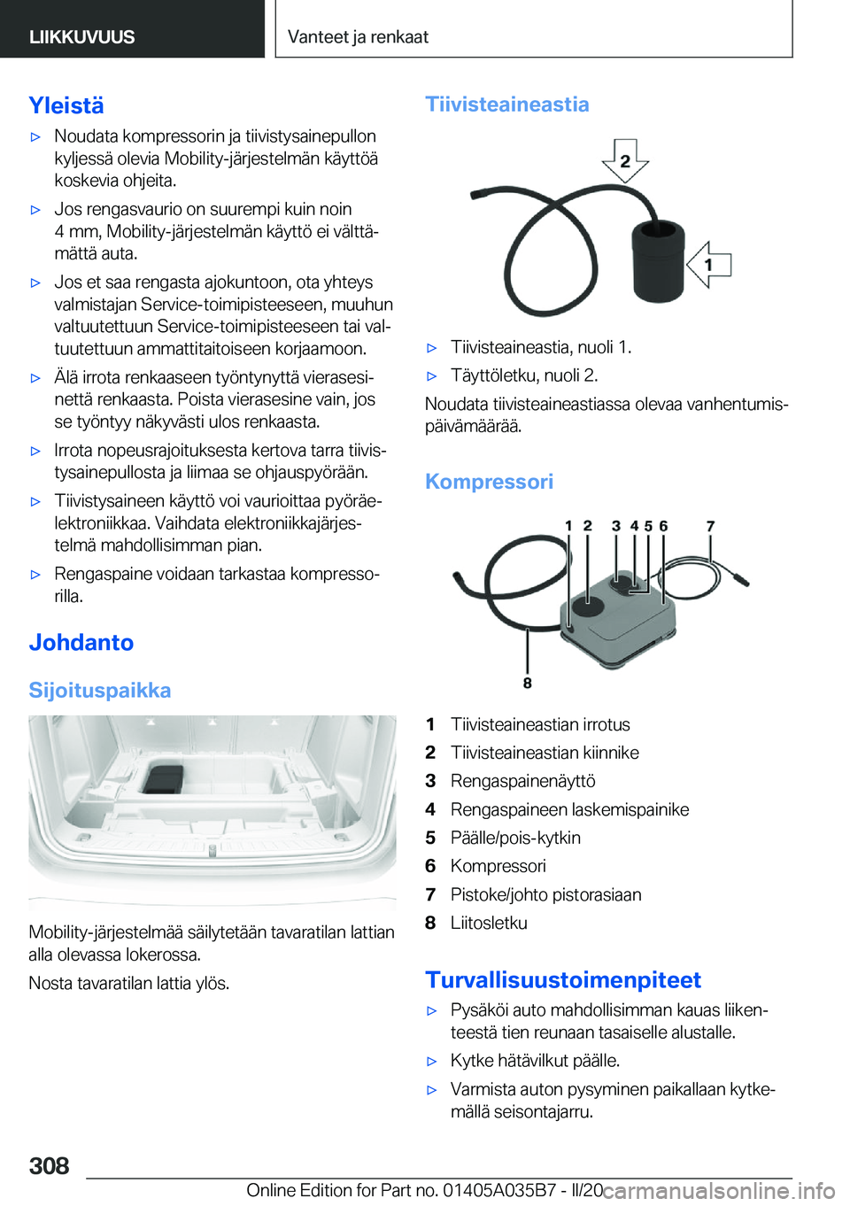 BMW X4 2020  Omistajan Käsikirja (in Finnish) �Y�l�e�i�s�t�