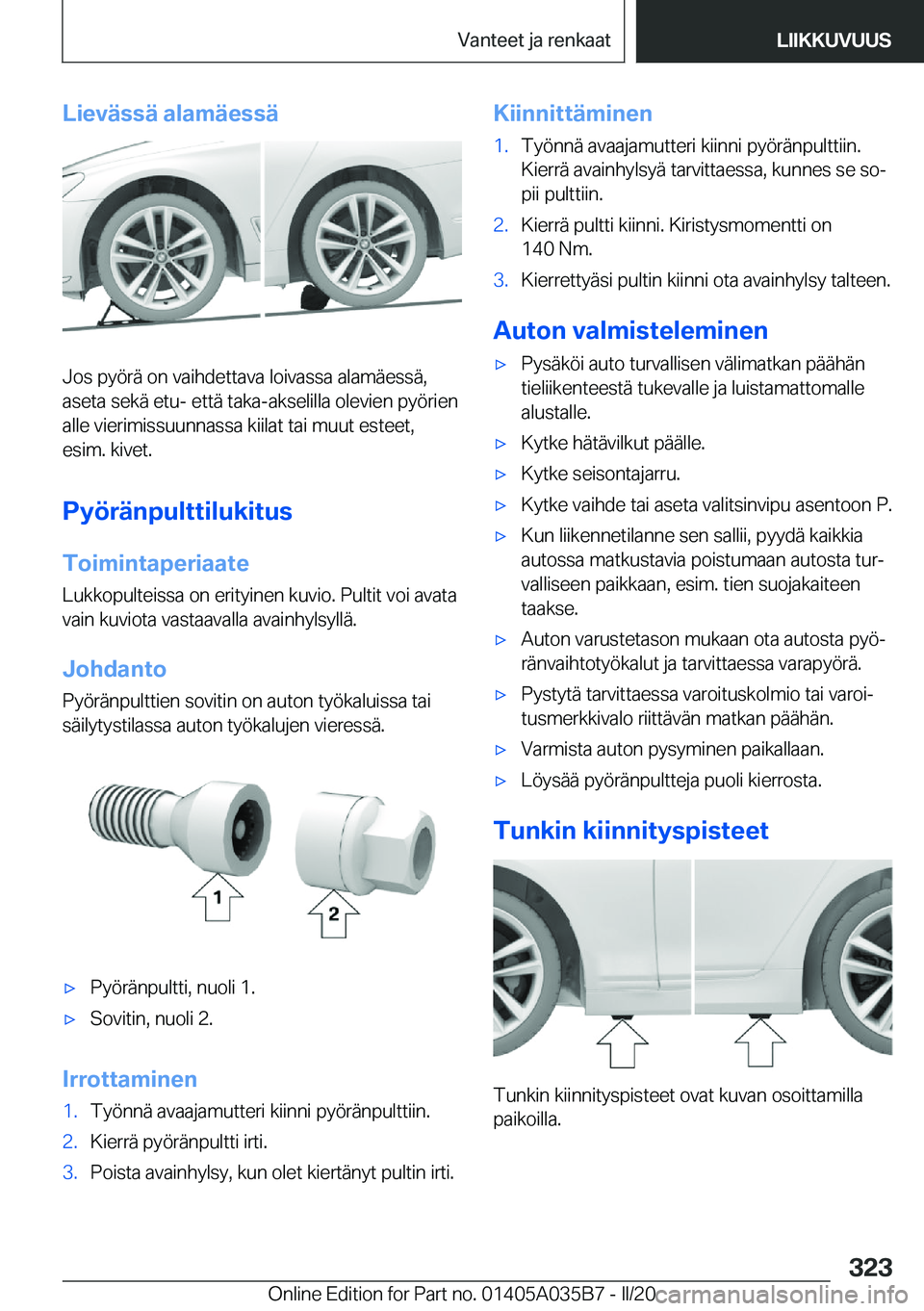 BMW X4 2020  Omistajan Käsikirja (in Finnish) �L�i�e�v�