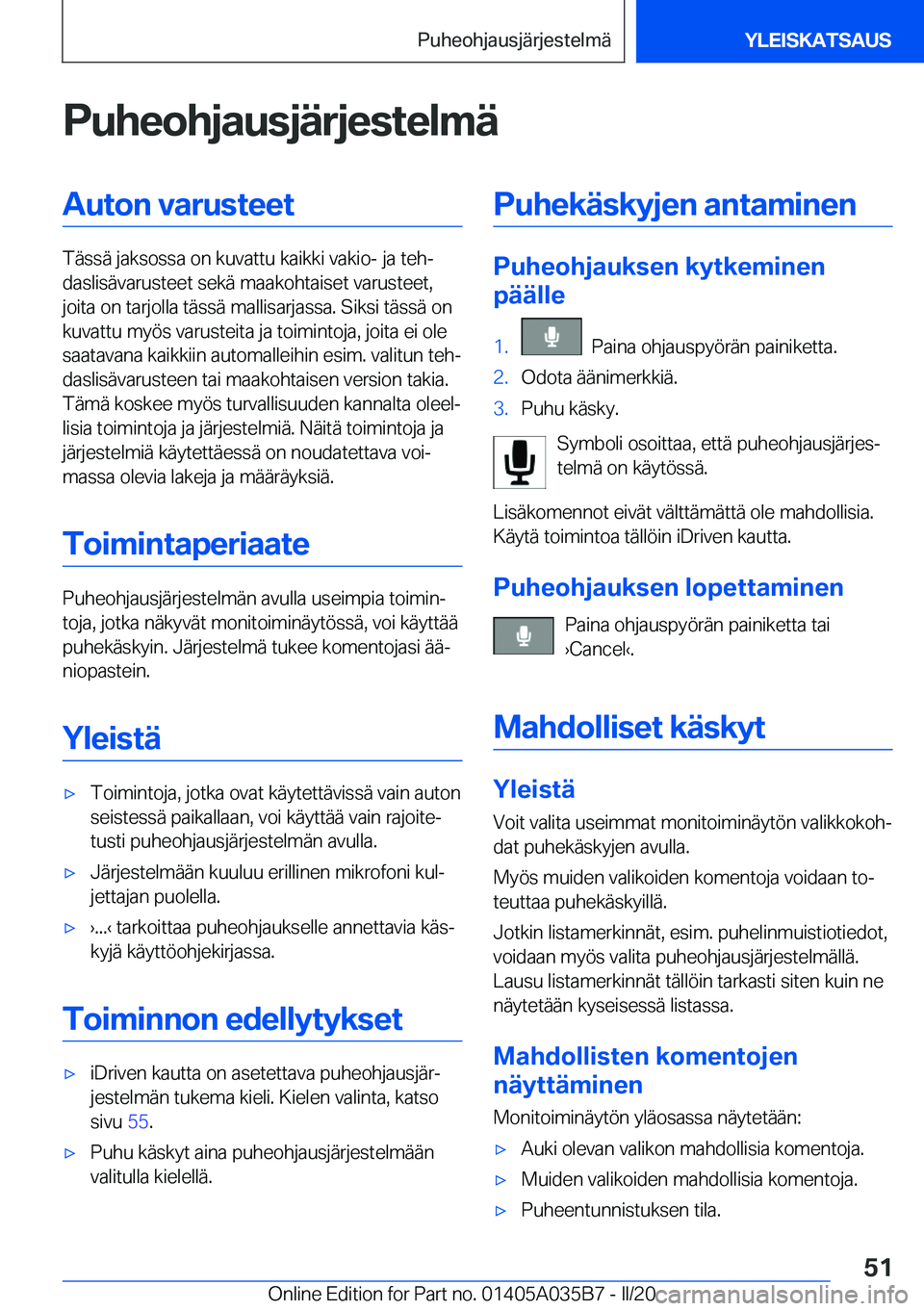 BMW X4 2020  Omistajan Käsikirja (in Finnish) �P�u�h�e�o�h�j�a�u�s�j�