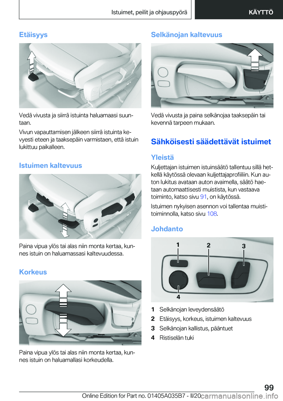 BMW X4 2020  Omistajan Käsikirja (in Finnish) �E�t�