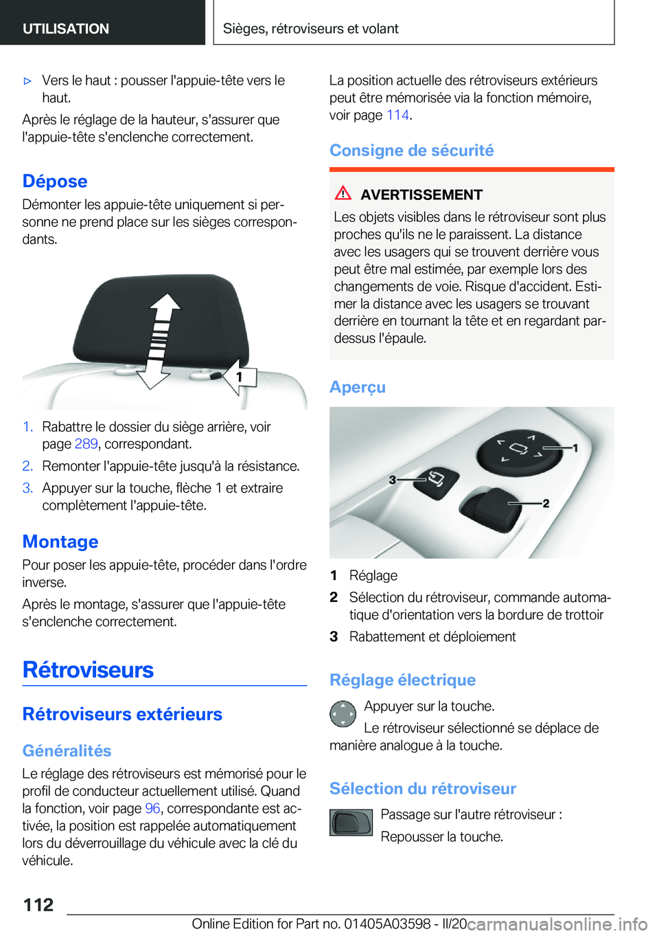 BMW X4 2020  Notices Demploi (in French) 'x�V�e�r�s��l�e��h�a�u�t��:��p�o�u�s�s�e�r��l�'�a�p�p�u�i�e�-�t�ê�t�e��v�e�r�s��l�e�h�a�u�t�.
�A�p�r�è�s��l�e��r�é�g�l�a�g�e��d�e��l�a��h�a�u�t�e�u�r�,��s�'�a�s�s�u�r�e�r�