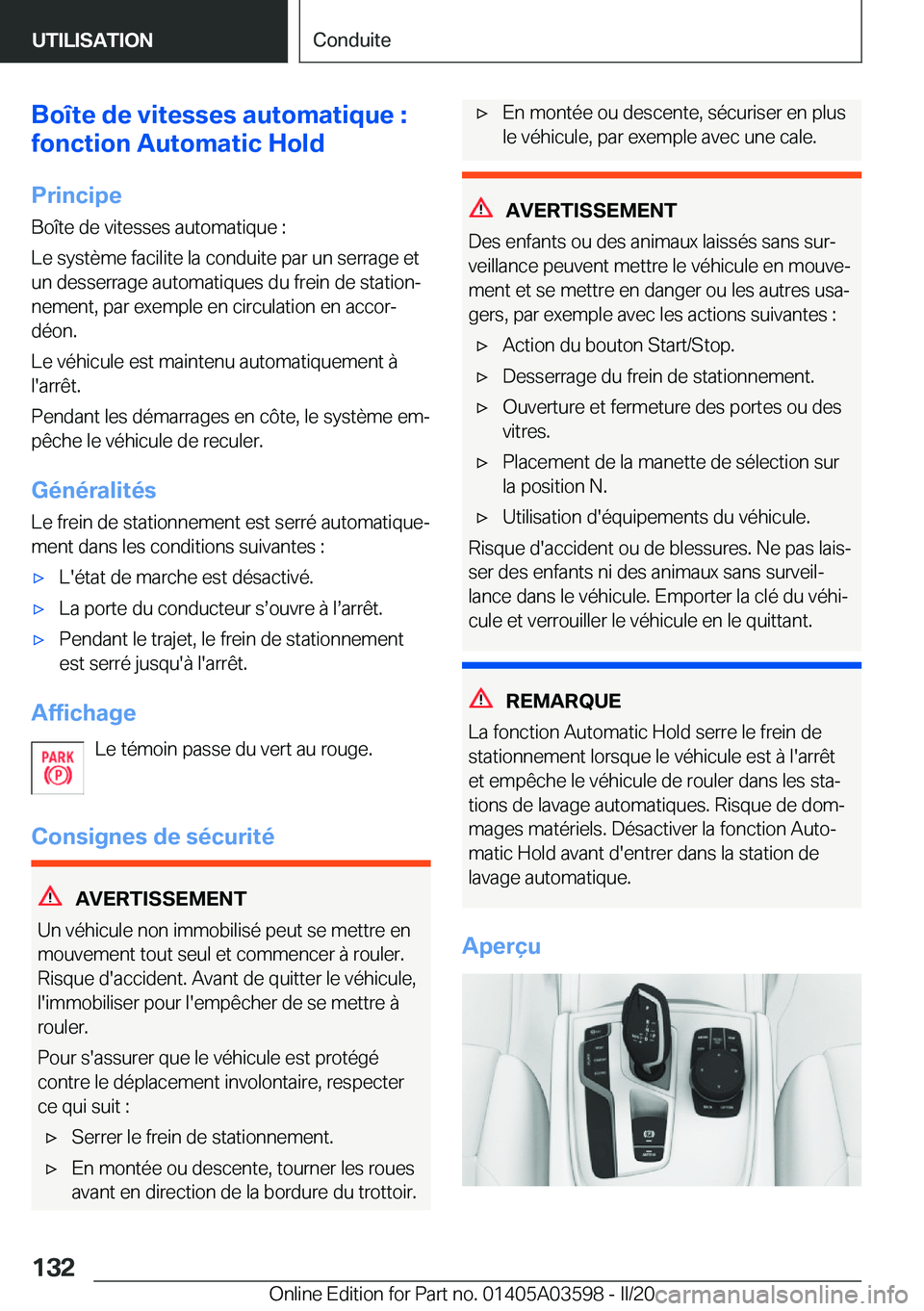 BMW X4 2020  Notices Demploi (in French) �B�o�