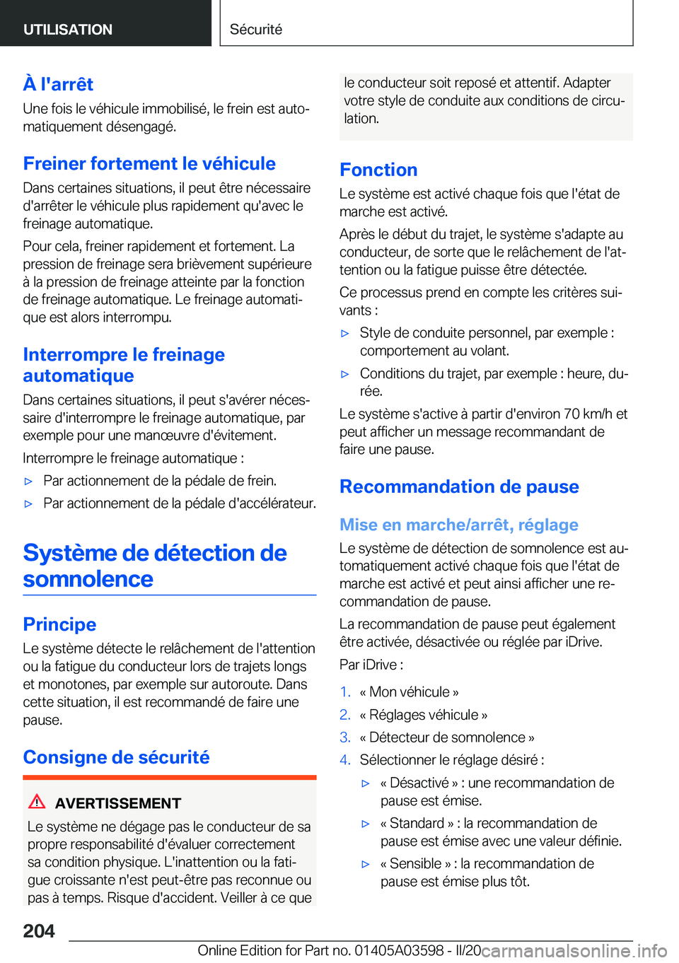 BMW X4 2020  Notices Demploi (in French) �