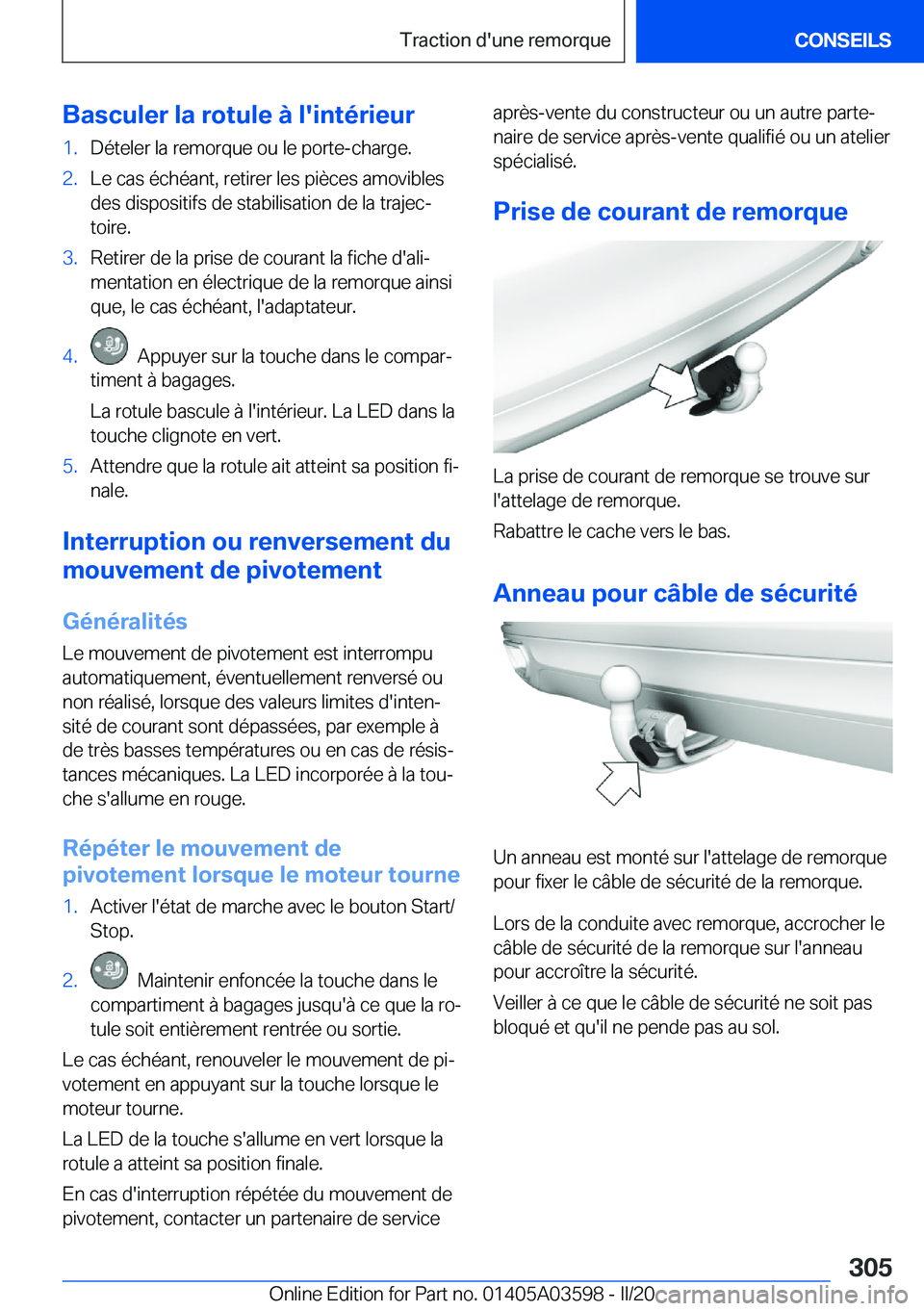 BMW X4 2020  Notices Demploi (in French) �B�a�s�c�u�l�e�r��l�a��r�o�t�u�l�e��