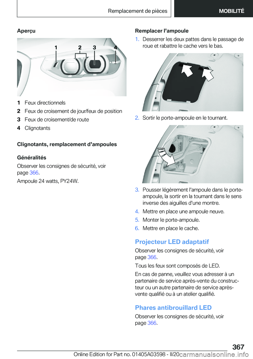 BMW X4 2020  Notices Demploi (in French) �A�p�e�r�ç�u�1�F�e�u�x��d�i�r�e�c�t�i�o�n�n�e�l�s�2�F�e�u�x��d�e��c�r�o�i�s�e�m�e�n�t��d�e��j�o�u�r�/�f�e�u�x��d�e��p�o�s�i�t�i�o�n�3�F�e�u�x��d�e��c�r�o�i�s�e�m�e�n�t�/�d�e��r�o�u�t�e�4�C�