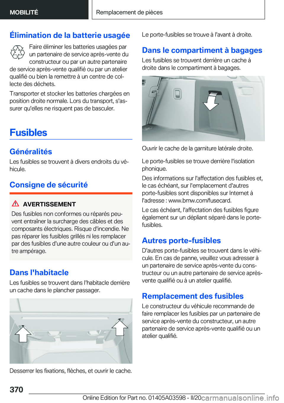 BMW X4 2020  Notices Demploi (in French) �