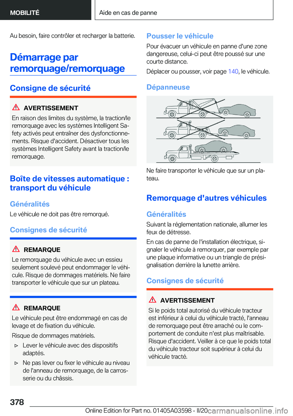 BMW X4 2020  Notices Demploi (in French) �A�u��b�e�s�o�i�n�,��f�a�i�r�e��c�o�n�t�r�