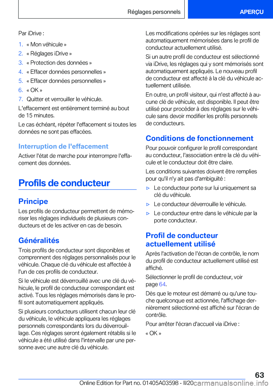 BMW X4 2020  Notices Demploi (in French) �P�a�r��i�D�r�i�v�e��:�1�.�k��M�o�n��v�é�h�i�c�u�l�e��{�2�.�k��R�é�g�l�a�g�e�s��i�D�r�i�v�e��{�3�.�k��P�r�o�t�e�c�t�i�o�n��d�e�s��d�o�n�n�é�e�s��{�4�.�k��E�f�f�a�c�e�r��d�o�n�n�é�e�s