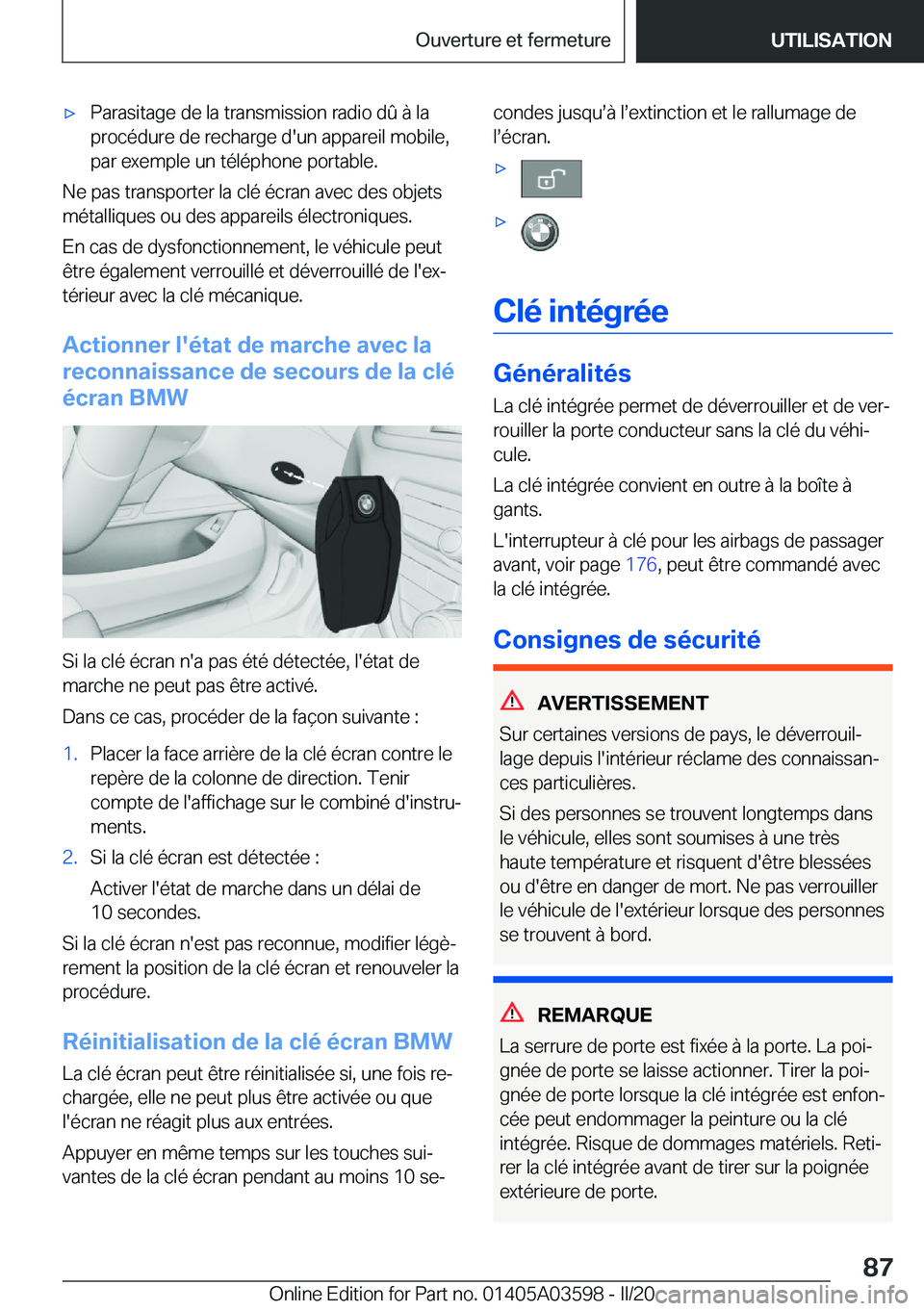 BMW X4 2020  Notices Demploi (in French) 'x�P�a�r�a�s�i�t�a�g�e��d�e��l�a��t�r�a�n�s�m�i�s�s�i�o�n��r�a�d�i�o��d�