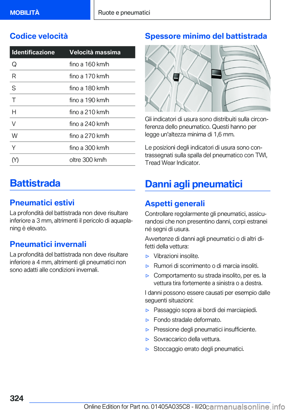BMW X4 2020  Libretti Di Uso E manutenzione (in Italian) �C�o�d�i�c�e��v�e�l�o�c�i�t�