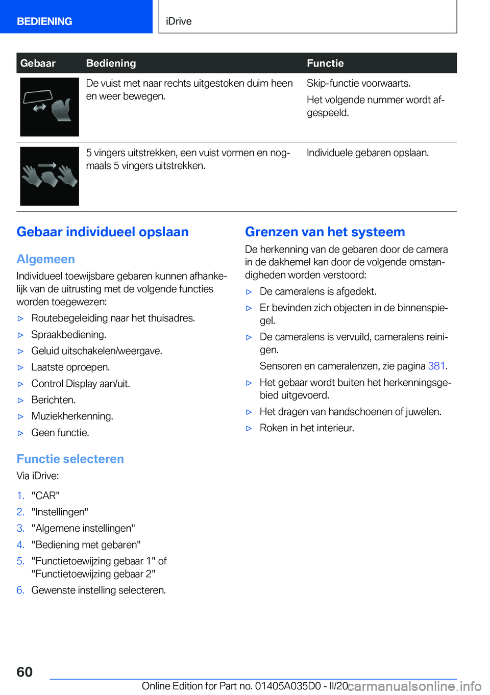 BMW X4 2020  Instructieboekjes (in Dutch) �G�e�b�a�a�r�B�e�d�i�e�n�i�n�g�F�u�n�c�t�i�e�D�e��v�u�i�s�t��m�e�t��n�a�a�r��r�e�c�h�t�s��u�i�t�g�e�s�t�o�k�e�n��d�u�i�m��h�e�e�n�e�n��w�e�e�r��b�e�w�e�g�e�n�.�S�k�i�p�-�f�u�n�c�t�i�e��v�o�o