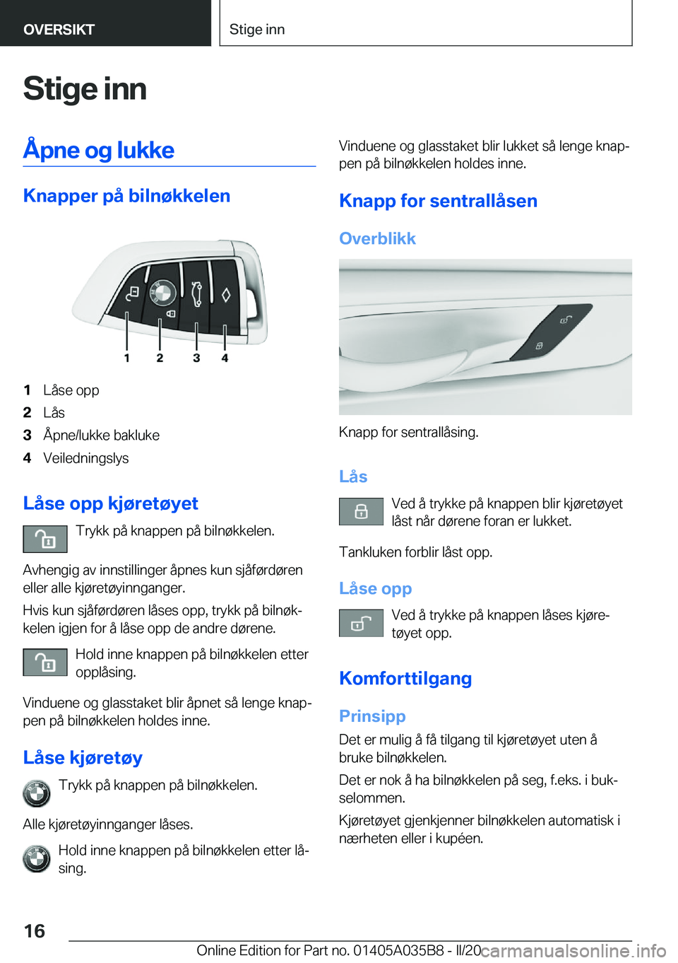 BMW X4 2020  InstruksjonsbØker (in Norwegian) �S�t�i�g�e��i�n�n�