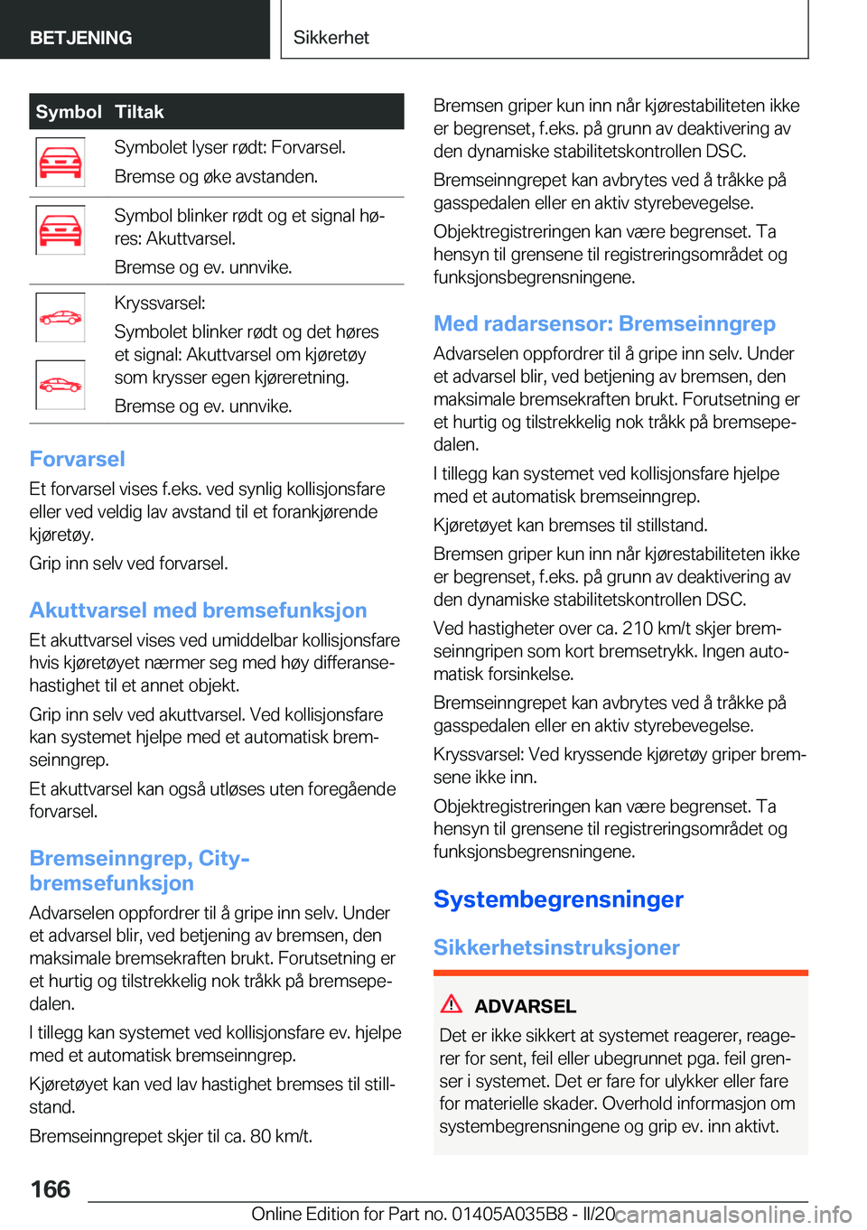 BMW X4 2020  InstruksjonsbØker (in Norwegian) �S�y�m�b�o�l�T�i�l�t�a�k�S�y�m�b�o�l�e�t��l�y�s�e�r��r�
