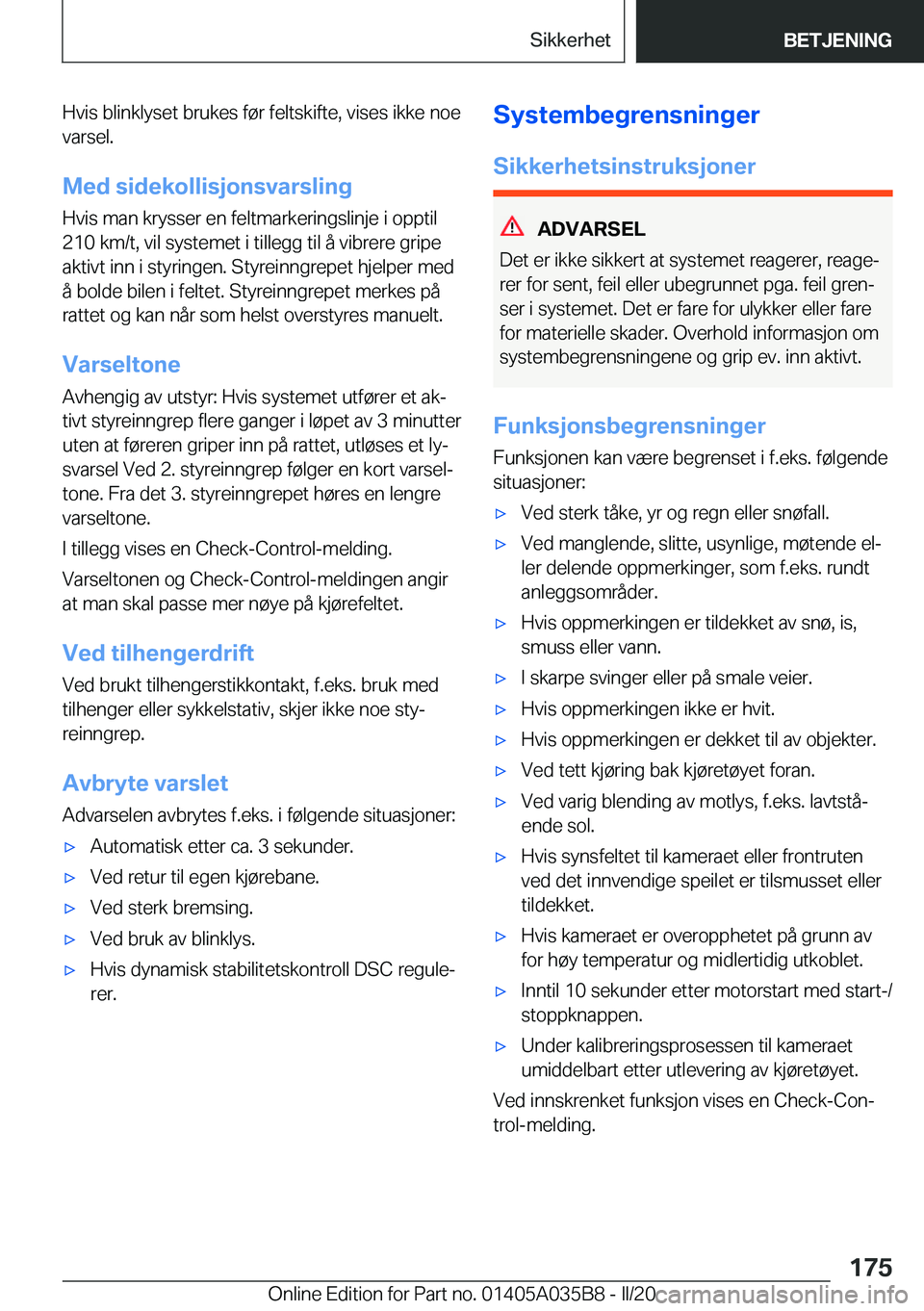 BMW X4 2020  InstruksjonsbØker (in Norwegian) �H�v�i�s��b�l�i�n�k�l�y�s�e�t��b�r�u�k�e�s��f�