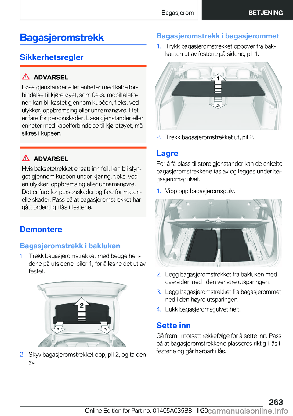 BMW X4 2020  InstruksjonsbØker (in Norwegian) �B�a�g�a�s�j�e�r�o�m�s�t�r�e�k�k
�S�i�k�k�e�r�h�e�t�s�r�e�g�l�e�r
�A�D�V�A�R�S�E�L
�L�