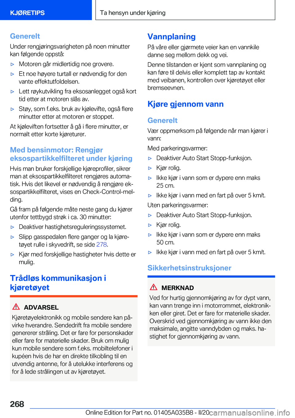 BMW X4 2020  InstruksjonsbØker (in Norwegian) �G�e�n�e�r�e�l�t
�U�n�d�e�r��r�e�n�g�j�