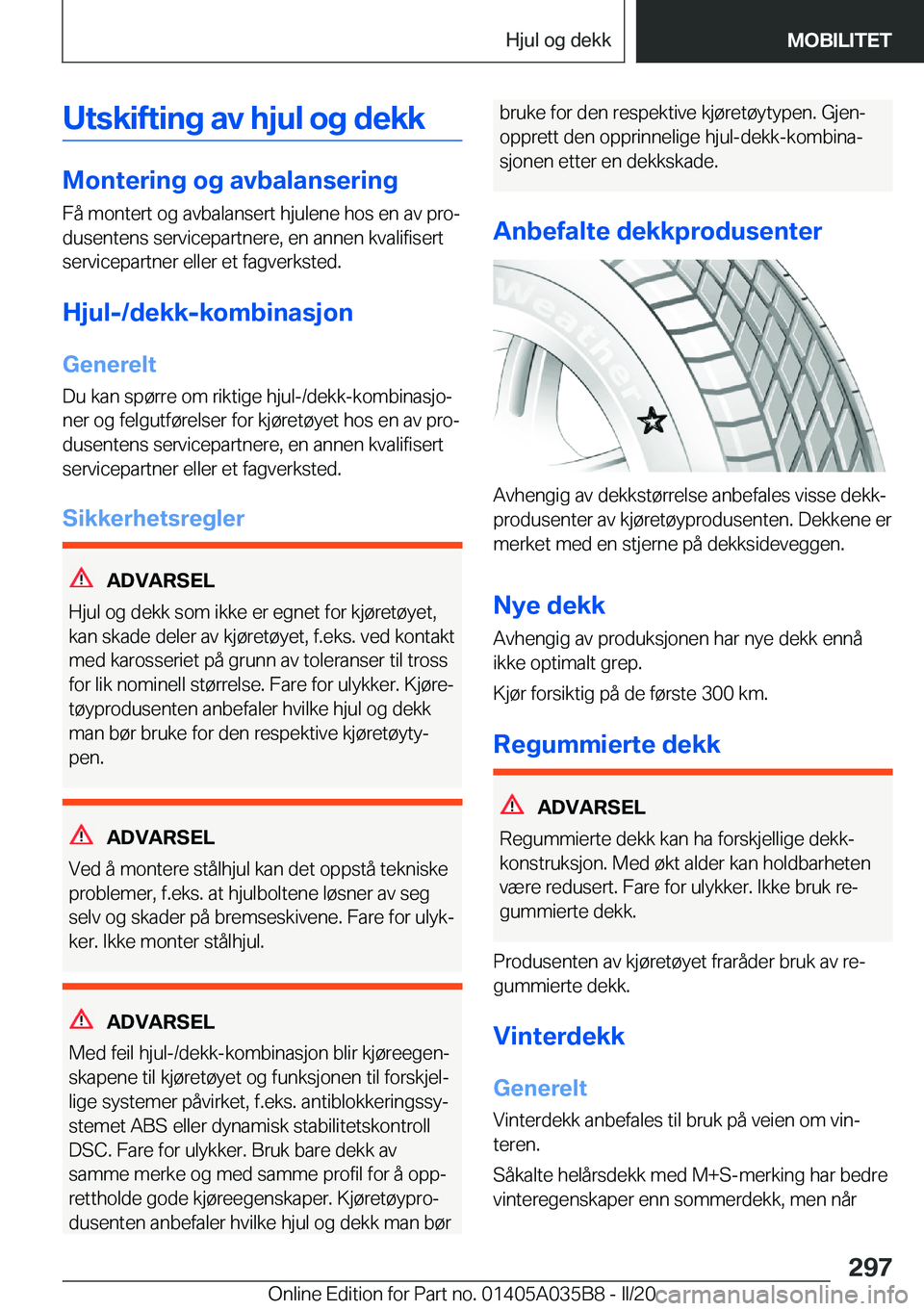 BMW X4 2020  InstruksjonsbØker (in Norwegian) �U�t�s�k�i�f�t�i�n�g��a�v��h�j�u�l��o�g��d�e�k�k
�M�o�n�t�e�r�i�n�g��o�g��a�v�b�a�l�a�n�s�e�r�i�n�g�F�å��m�o�n�t�e�r�t��o�g��a�v�b�a�l�a�n�s�e�r�t��h�j�u�l�e�n�e��h�o�s��e�n��a�v��p�r�o