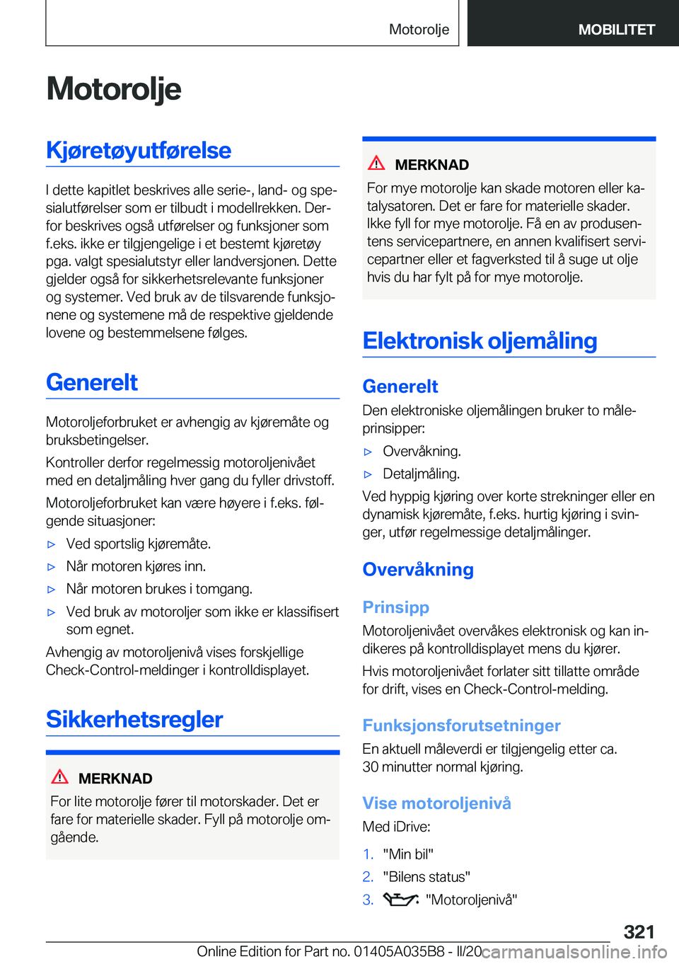 BMW X4 2020  InstruksjonsbØker (in Norwegian) �M�o�t�o�r�o�l�j�e�K�j�