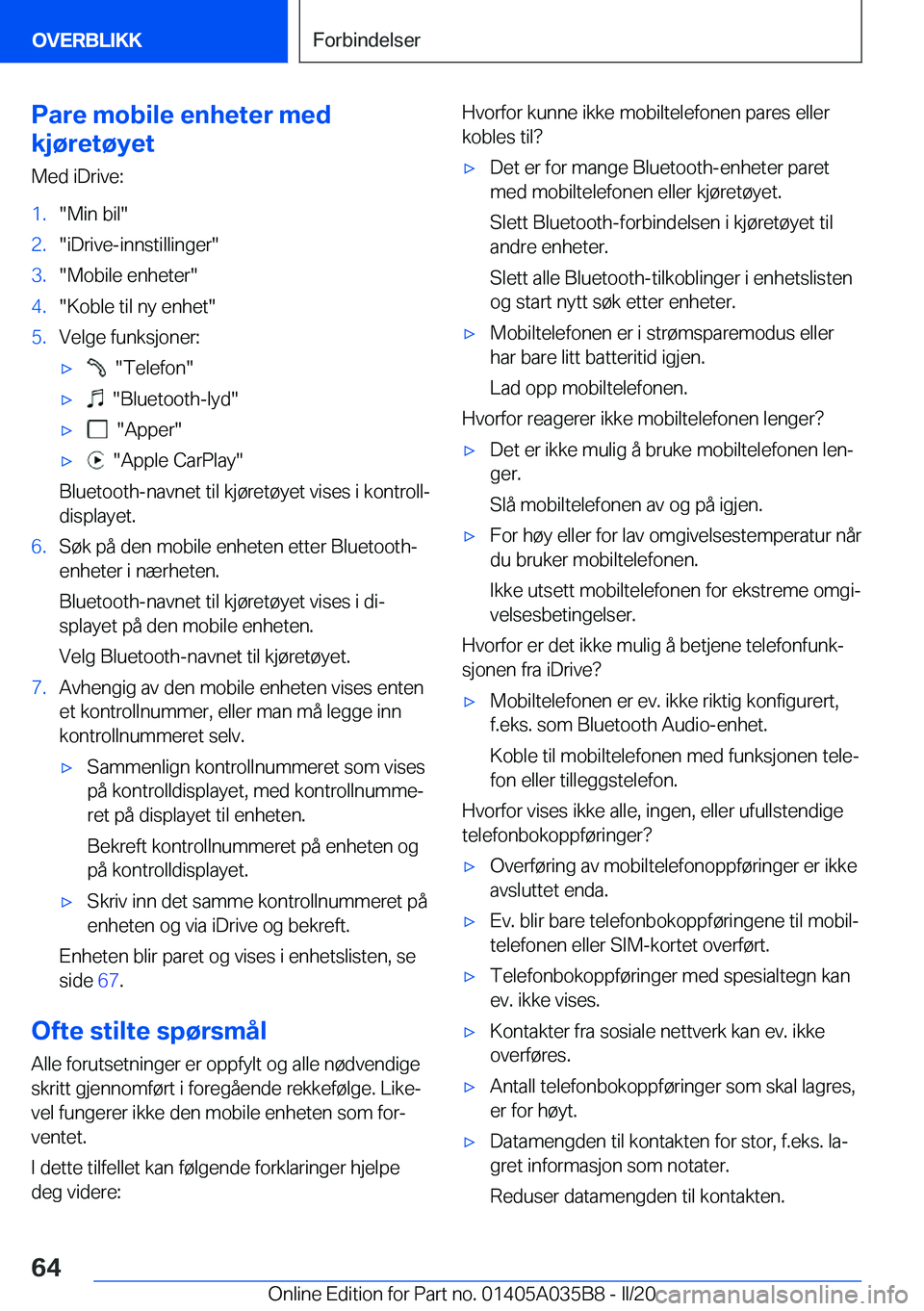 BMW X4 2020  InstruksjonsbØker (in Norwegian) �P�a�r�e��m�o�b�i�l�e��e�n�h�e�t�e�r��m�e�d
�k�j�