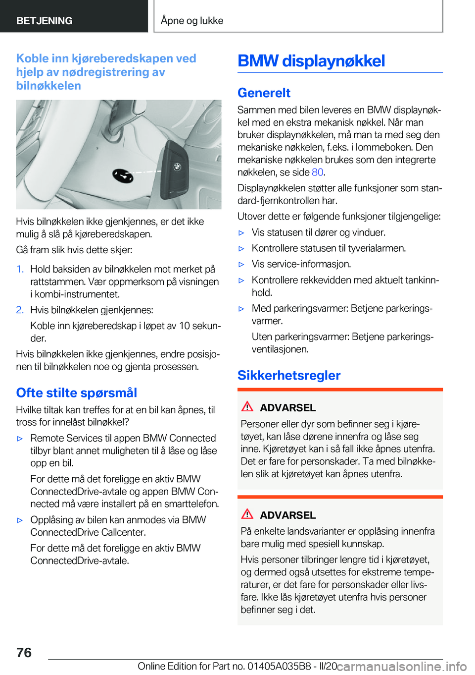 BMW X4 2020  InstruksjonsbØker (in Norwegian) �K�o�b�l�e��i�n�n��k�j�