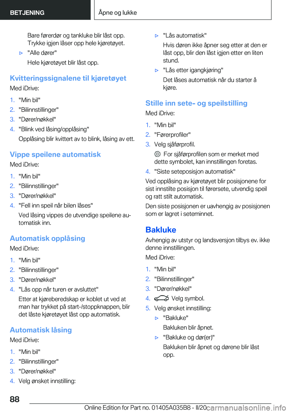 BMW X4 2020  InstruksjonsbØker (in Norwegian) �B�a�r�e��f�