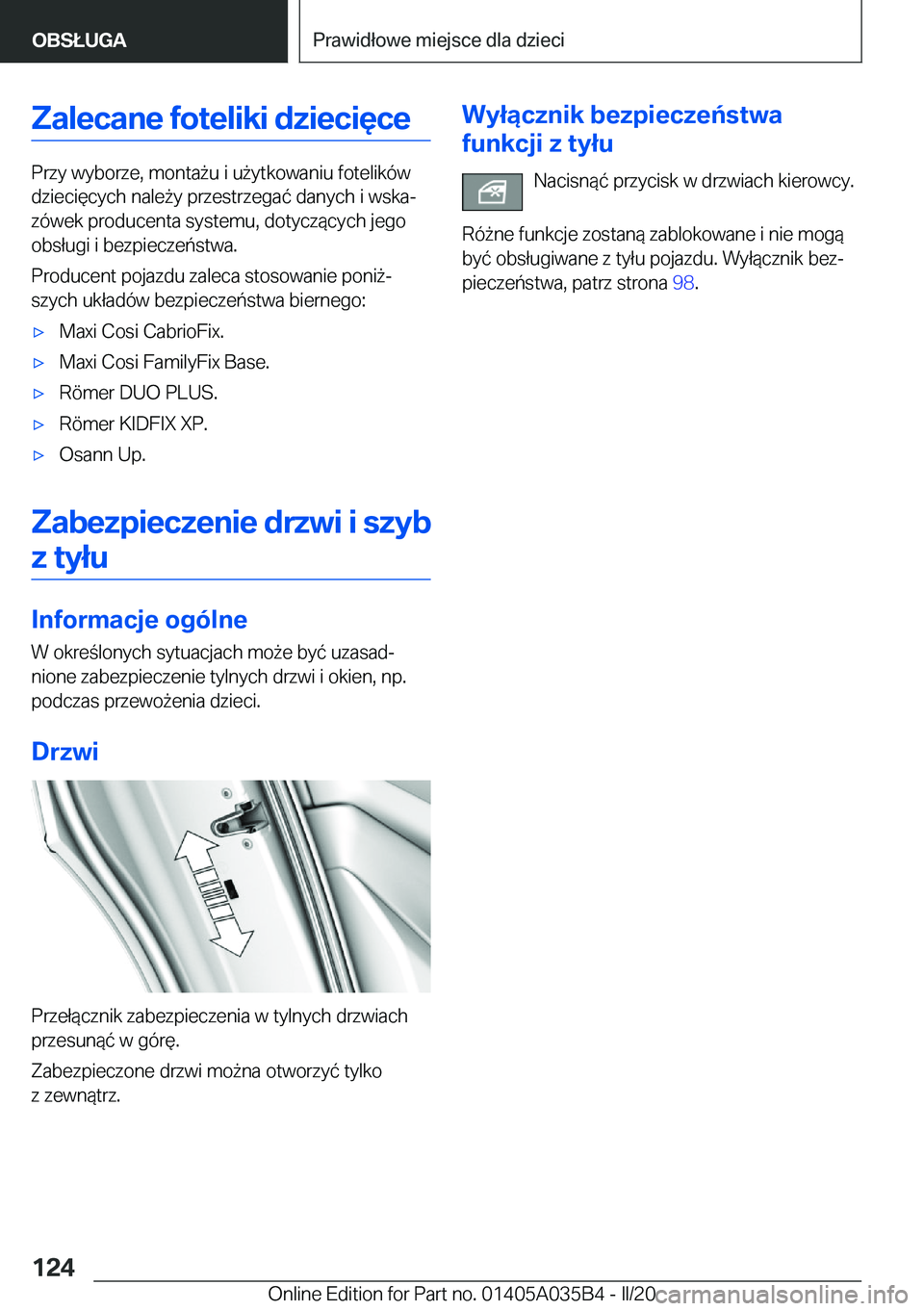 BMW X4 2020  Instrukcja obsługi (in Polish) �Z�a�l�e�c�a�n�e��f�o�t�e�l�i�k�i��d�z�i�e�c�i�