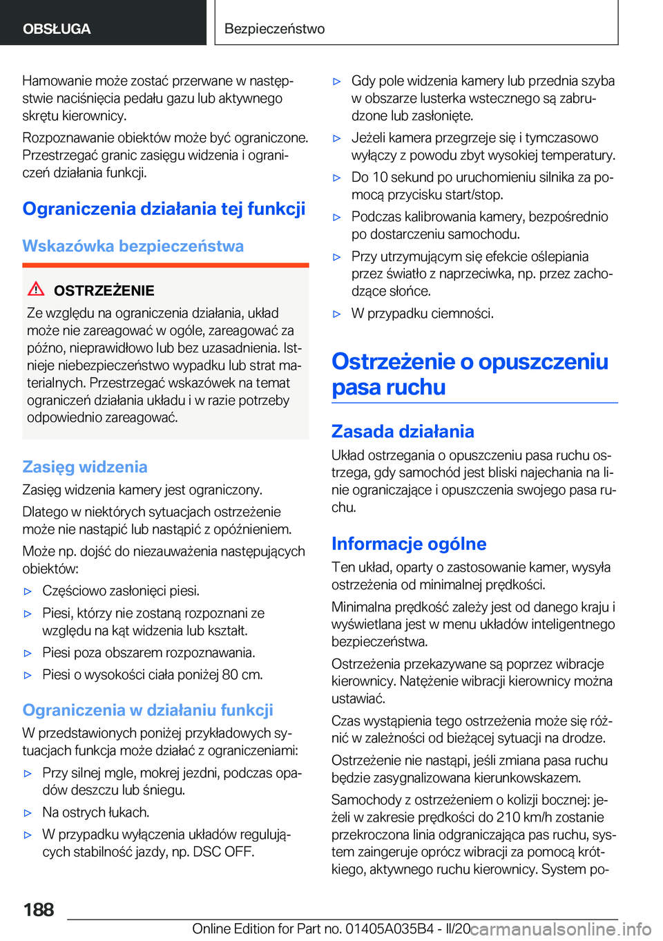 BMW X4 2020  Instrukcja obsługi (in Polish) �H�a�m�o�w�a�n�i�e��m�o9�e��z�o�s�t�a�