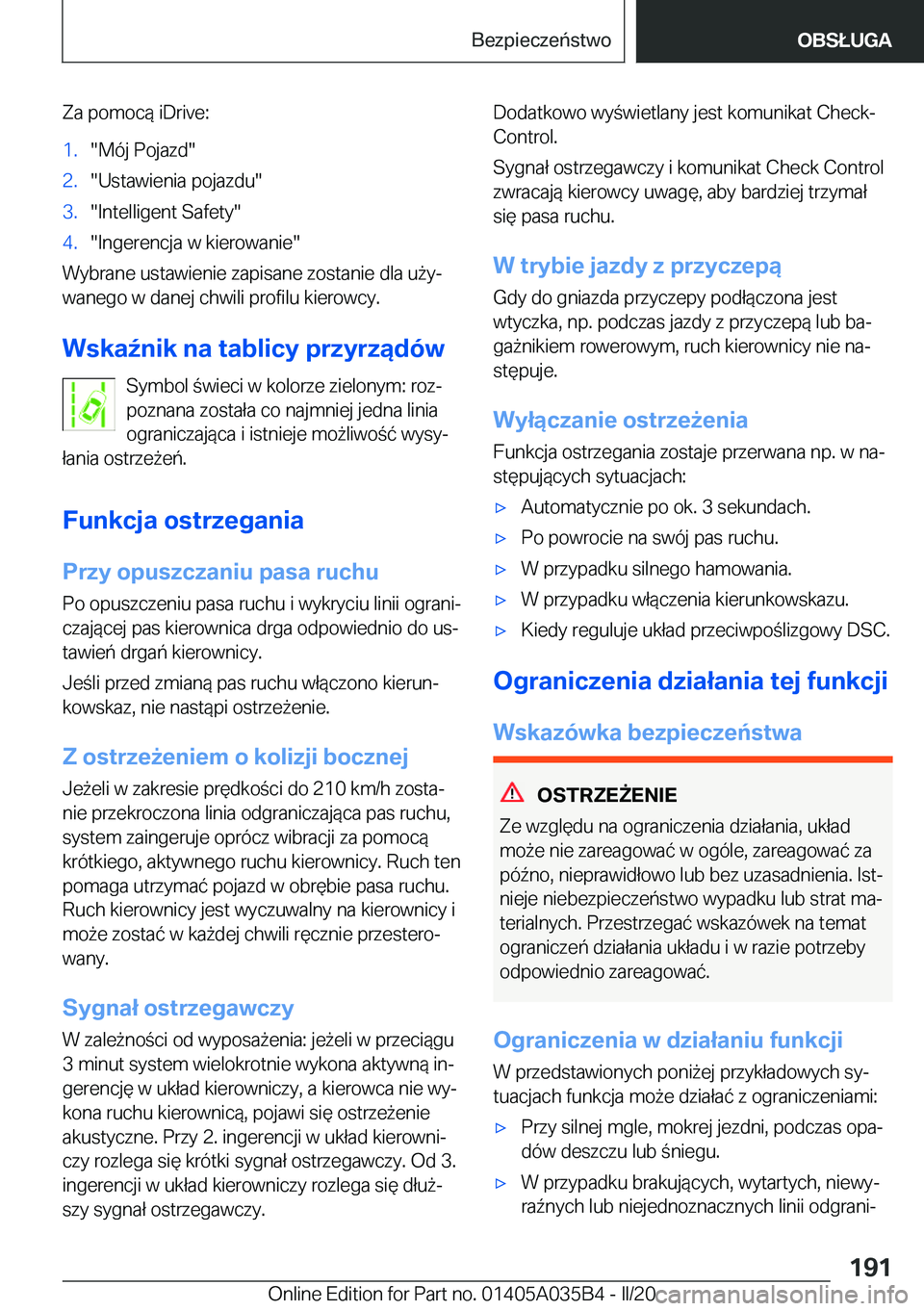 BMW X4 2020  Instrukcja obsługi (in Polish) �Z�a��p�o�m�o�c�