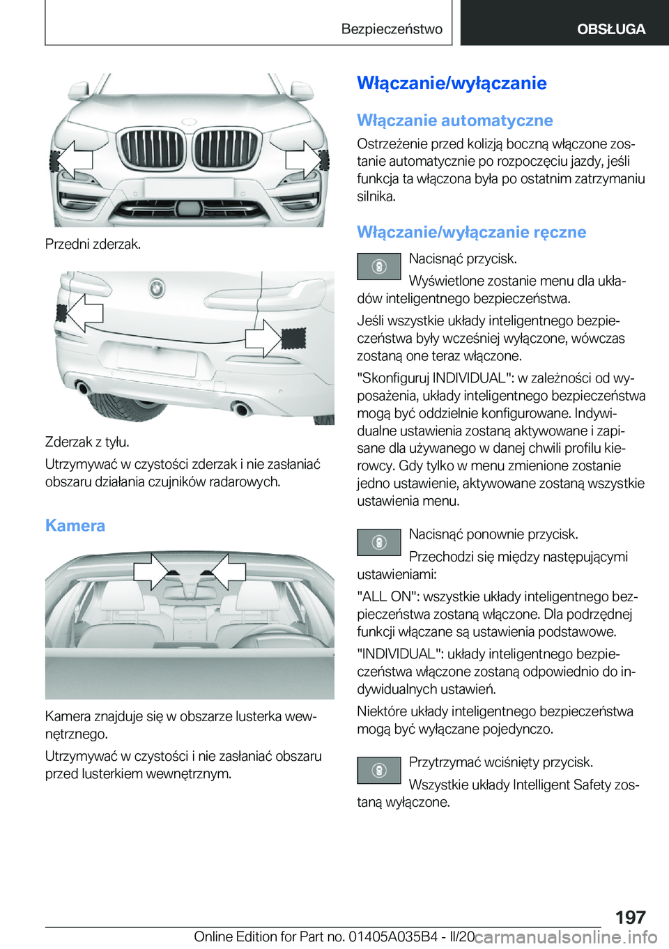 BMW X4 2020  Instrukcja obsługi (in Polish) �P�r�z�e�d�n�i��z�d�e�r�z�a�k�.
�Z�d�e�r�z�a�k��z��t�y�ł�u�.
�U�t�r�z�y�m�y�w�a�