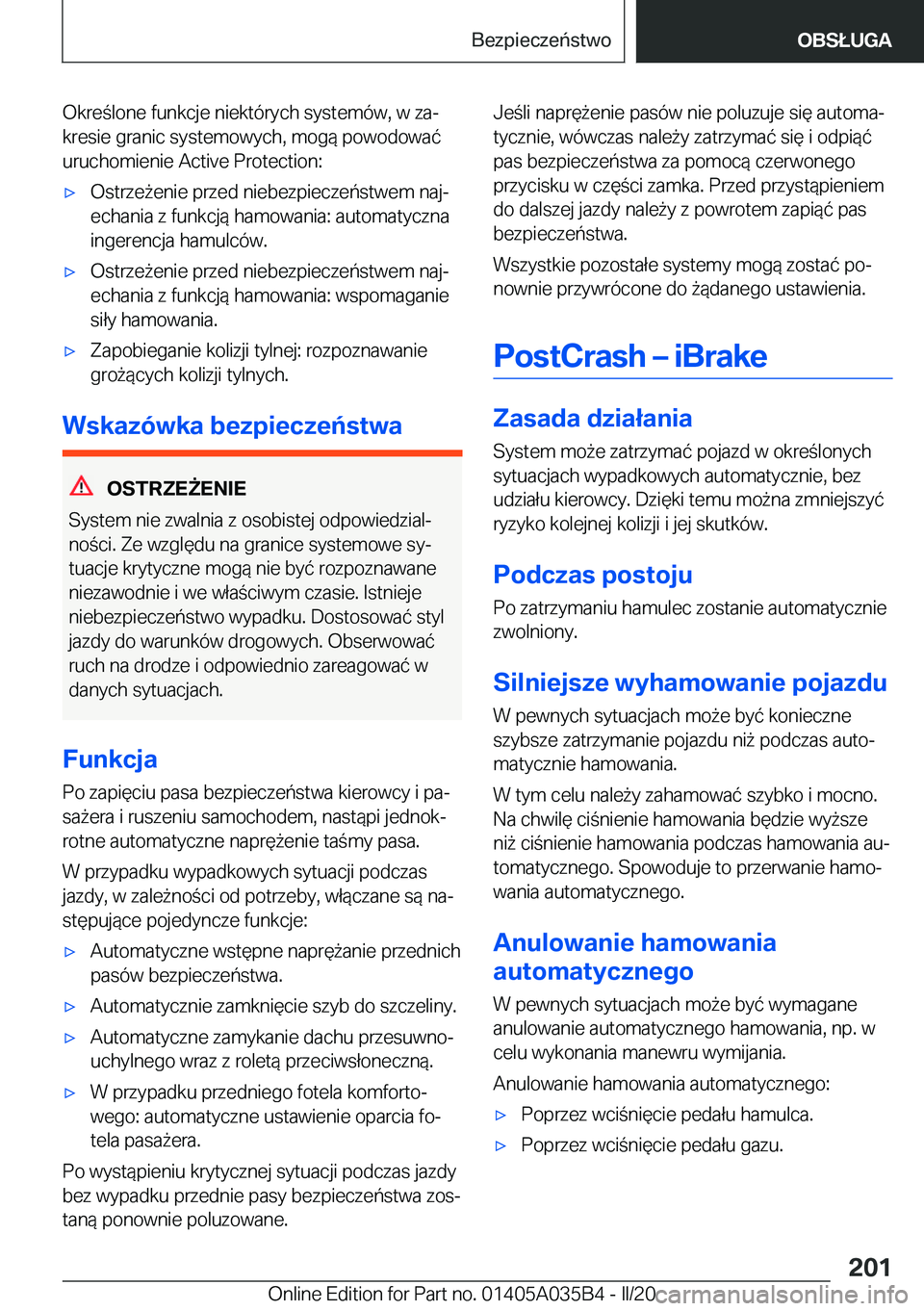 BMW X4 2020  Instrukcja obsługi (in Polish) �O�k�r�e�l�o�n�e��f�u�n�k�c�j�e��n�i�e�k�t�