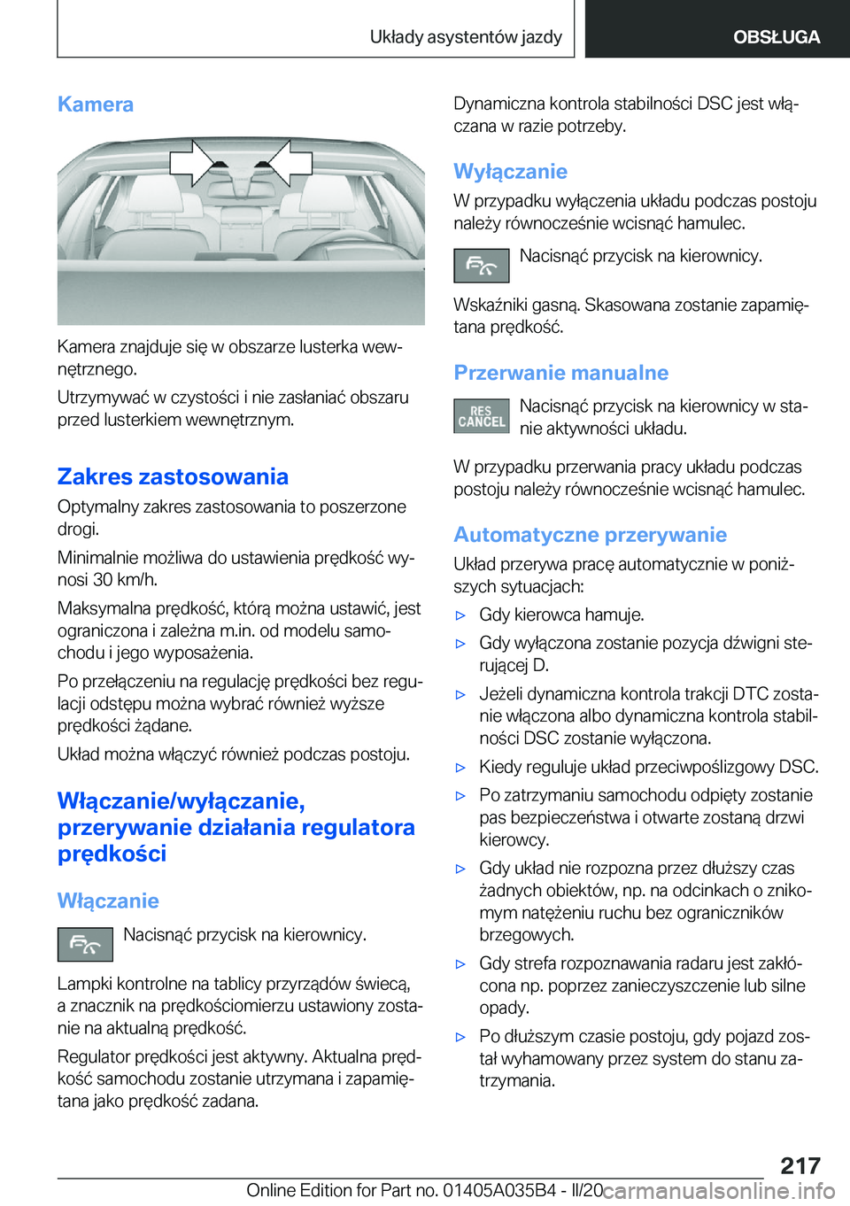 BMW X4 2020  Instrukcja obsługi (in Polish) �K�a�m�e�r�a
�K�a�m�e�r�a��z�n�a�j�d�u�j�e��s�i�