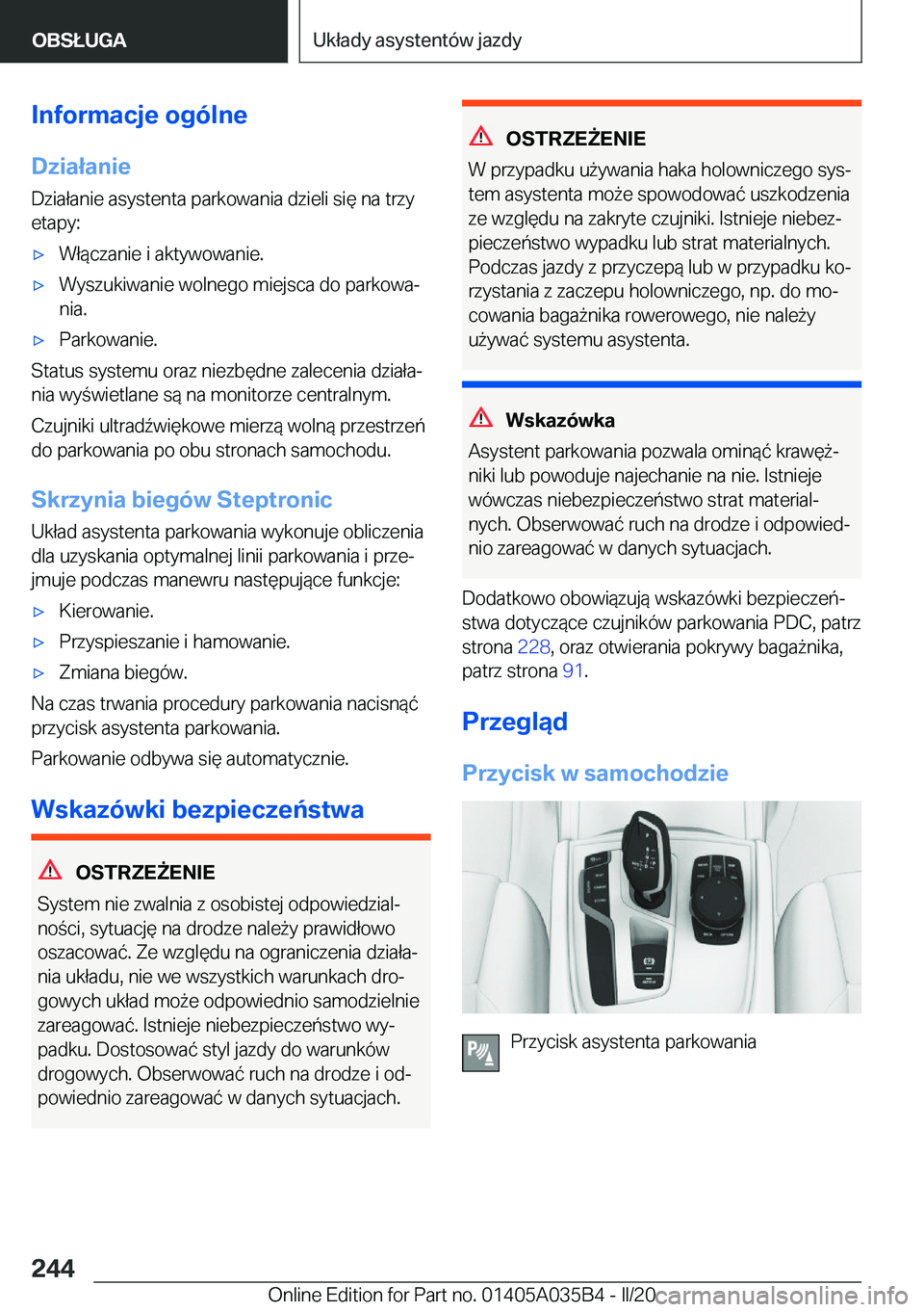 BMW X4 2020  Instrukcja obsługi (in Polish) �I�n�f�o�r�m�a�c�j�e��o�g�