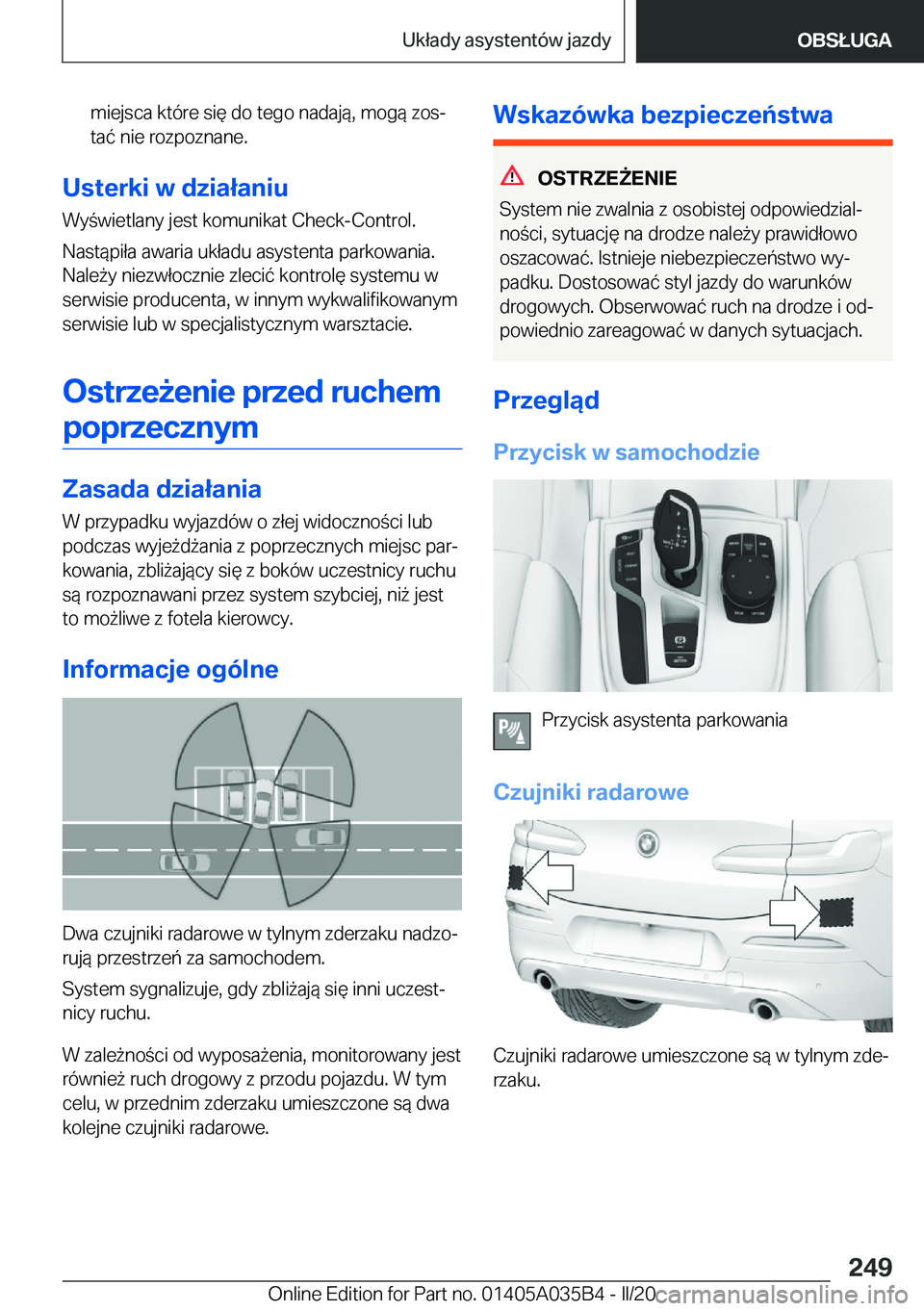BMW X4 2020  Instrukcja obsługi (in Polish) �m�i�e�j�s�c�a��k�t�